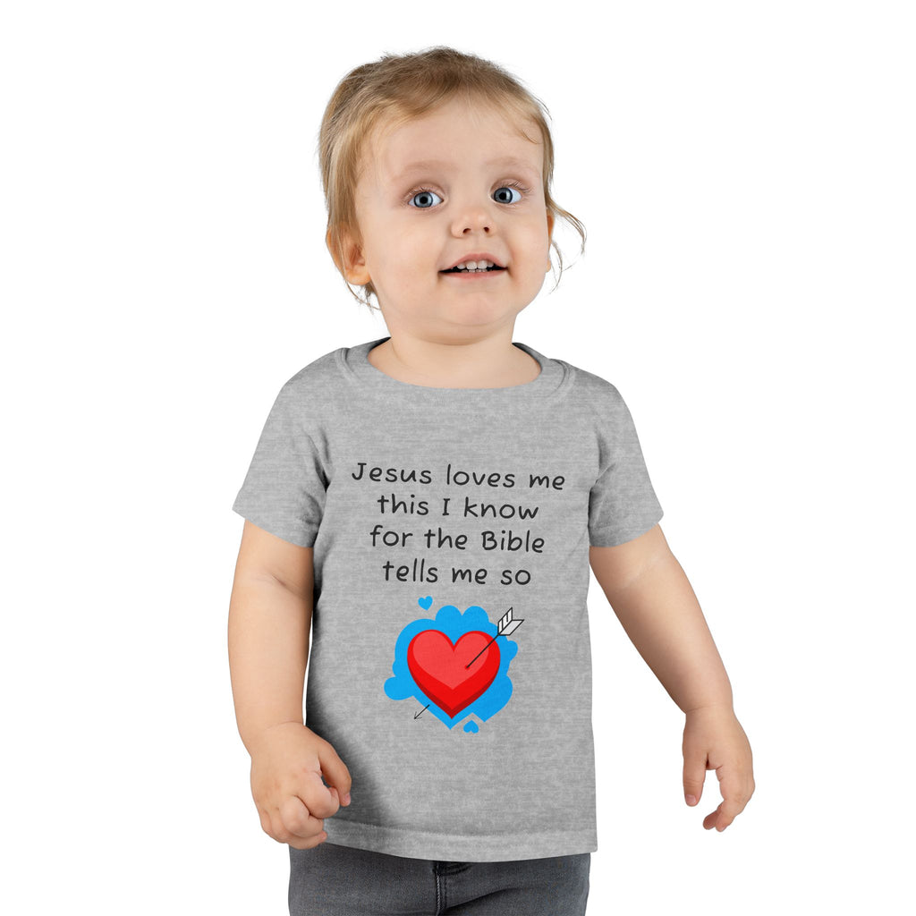 Jesus Loves Me Toddler T-Shirt, Cute Christian Kids Tee, Faith-Based Gift, Baby Baptism, Bible Verse Shirt