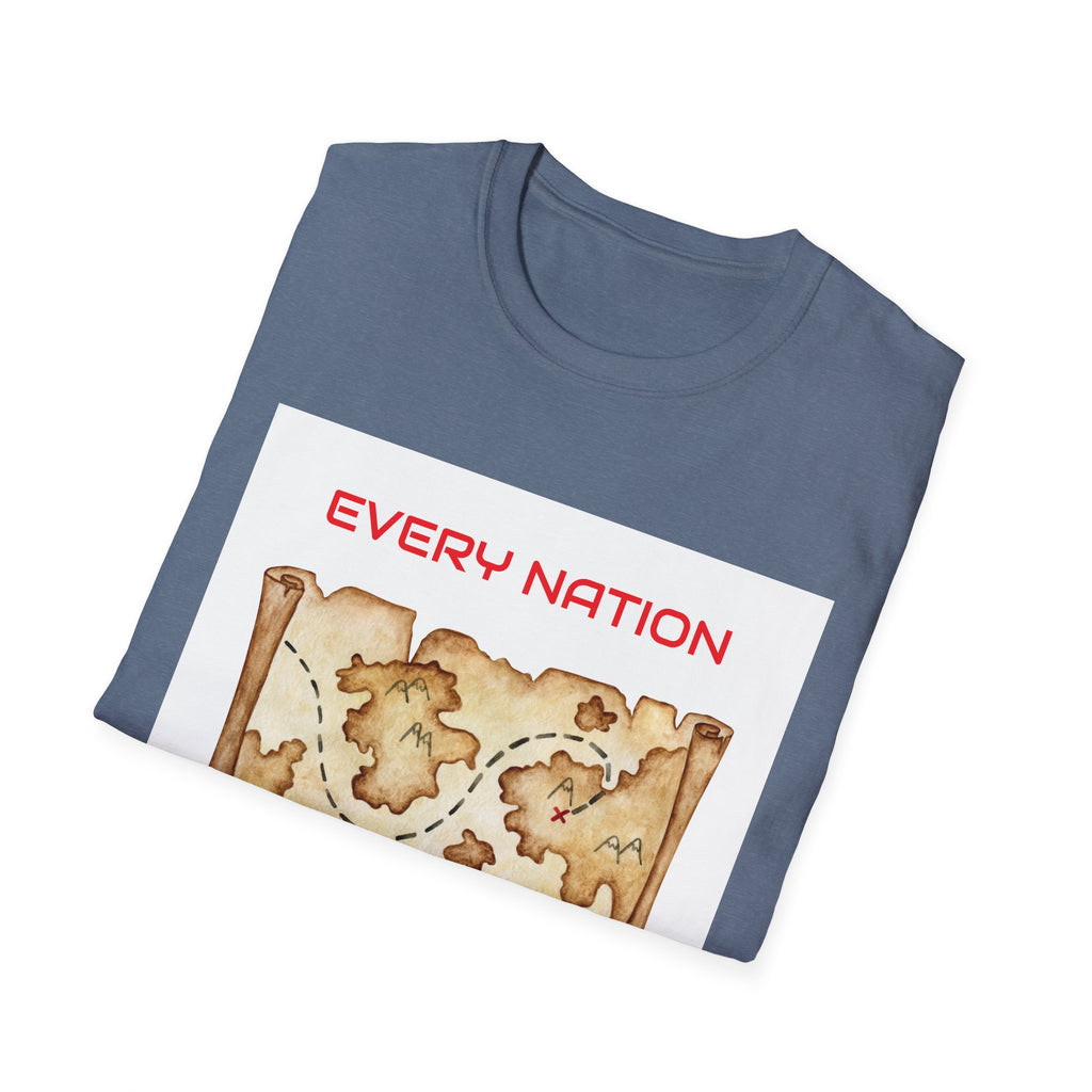 Every Nation Unisex Softstyle T-Shirt, Inspirational Tee, Faith-Based Apparel, Christian Gift, Scripture Shirt