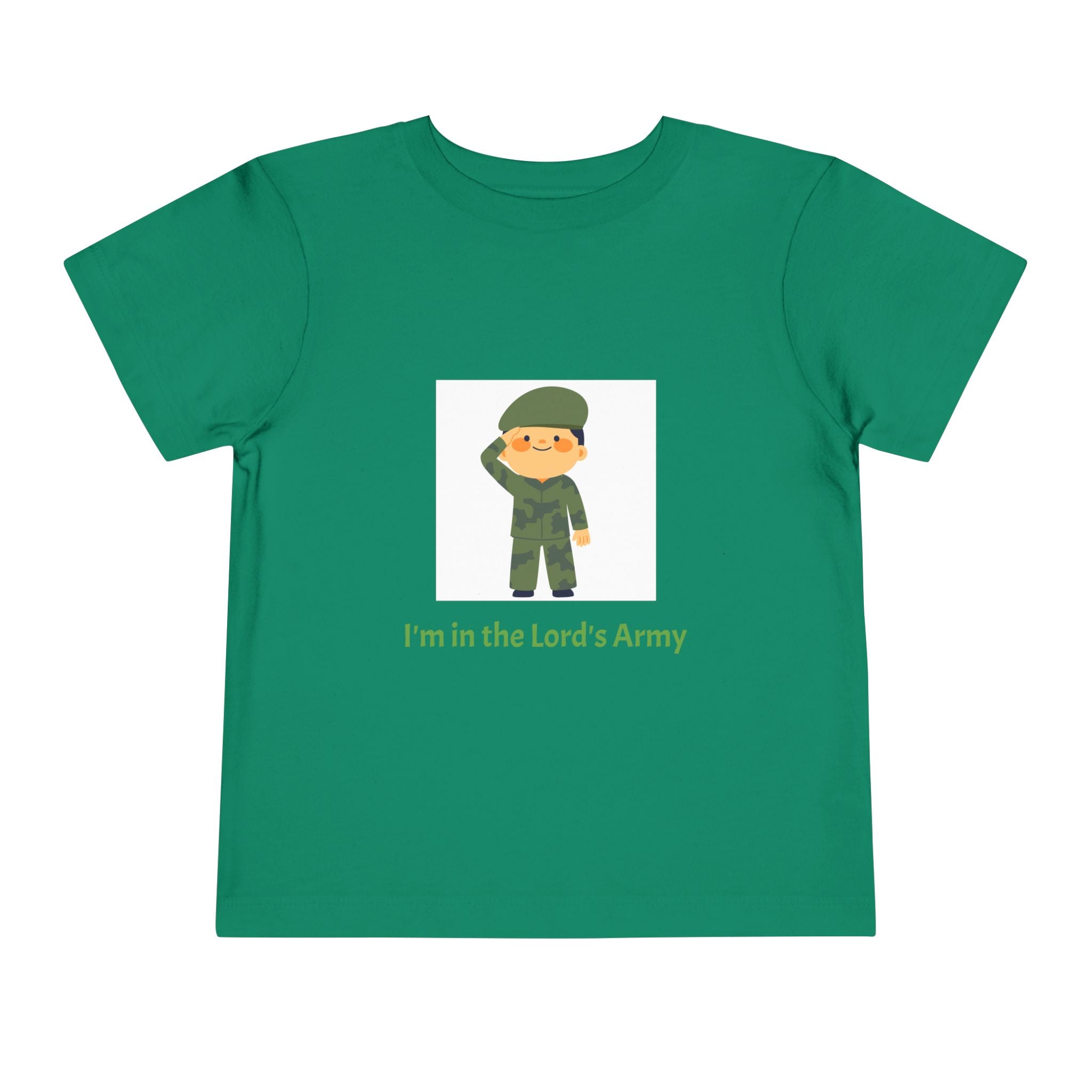 Cute Toddler Army Tee, Kids Faith Shirt, Church Outfit, Military Print, Gift for Boys, Religious Apparel