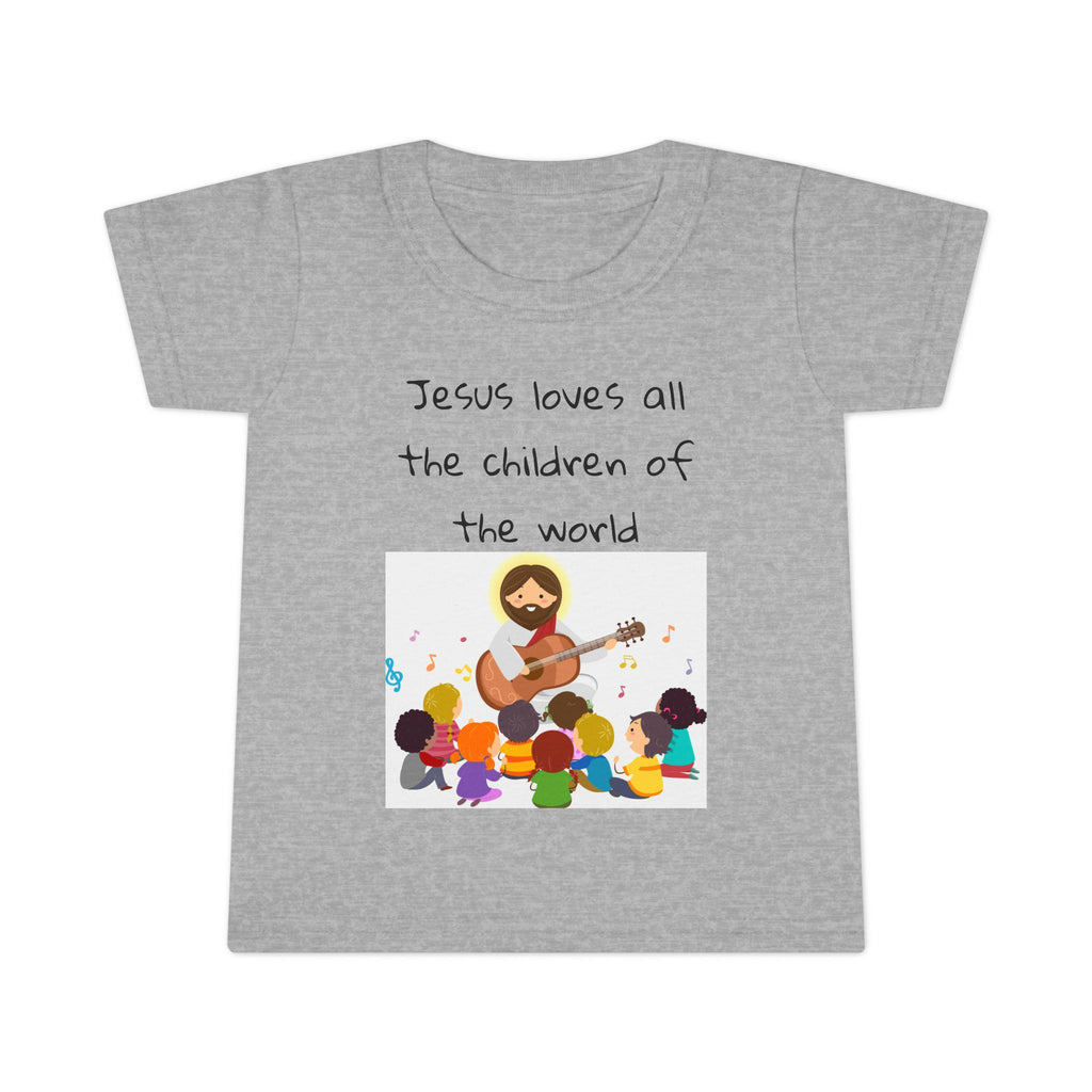 Jesus Loves All Children Toddler T-Shirt, Cute Kids Tee, Religious Gift, Christian Apparel, Baby Shower Gift, Faith-Based Toddler Top