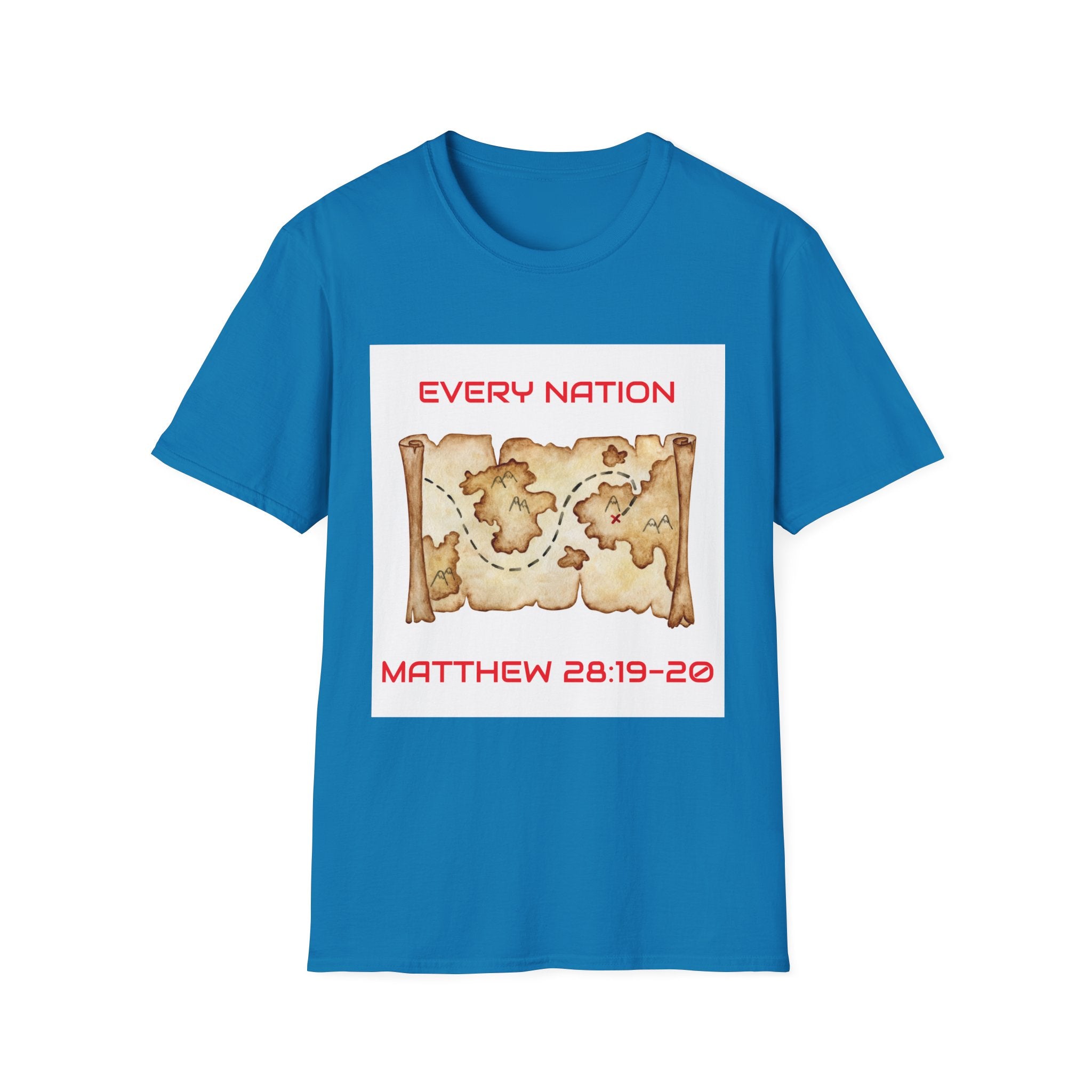 Every Nation Unisex Softstyle T-Shirt, Inspirational Tee, Faith-Based Apparel, Christian Gift, Scripture Shirt