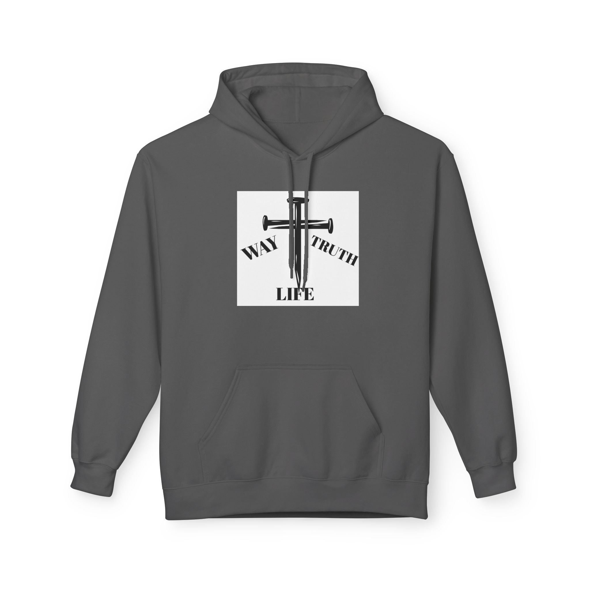 Way Truth Life Inspirational Fleece Hoodie, Motivational Sweatshirt, Unisex Hoodie for Everyday Wear, Faith-Based Gift, Casual Comfort