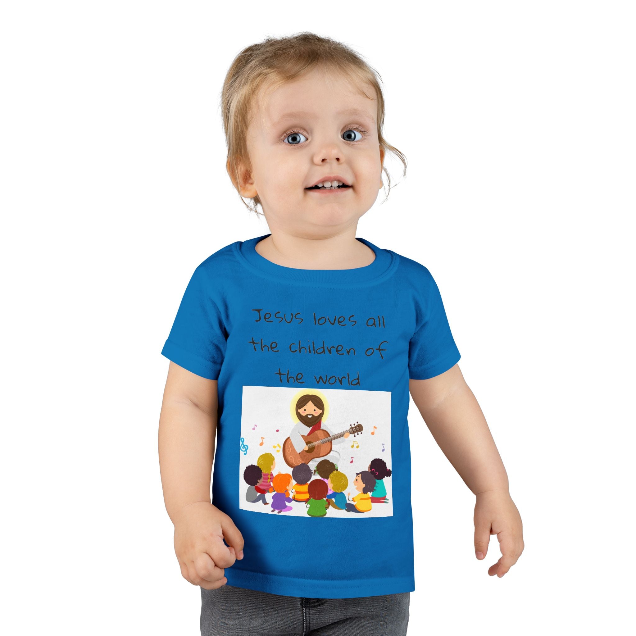 Jesus Loves All Children Toddler T-Shirt, Cute Kids Tee, Religious Gift, Christian Apparel, Baby Shower Gift, Faith-Based Toddler Top