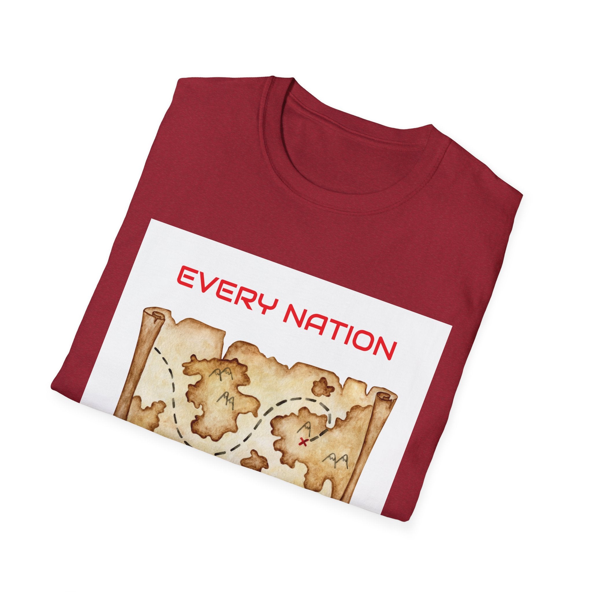 Every Nation Unisex Softstyle T-Shirt, Inspirational Tee, Faith-Based Apparel, Christian Gift, Scripture Shirt