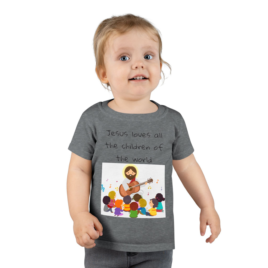 Jesus Loves All Children Toddler T-Shirt, Cute Kids Tee, Religious Gift, Christian Apparel, Baby Shower Gift, Faith-Based Toddler Top