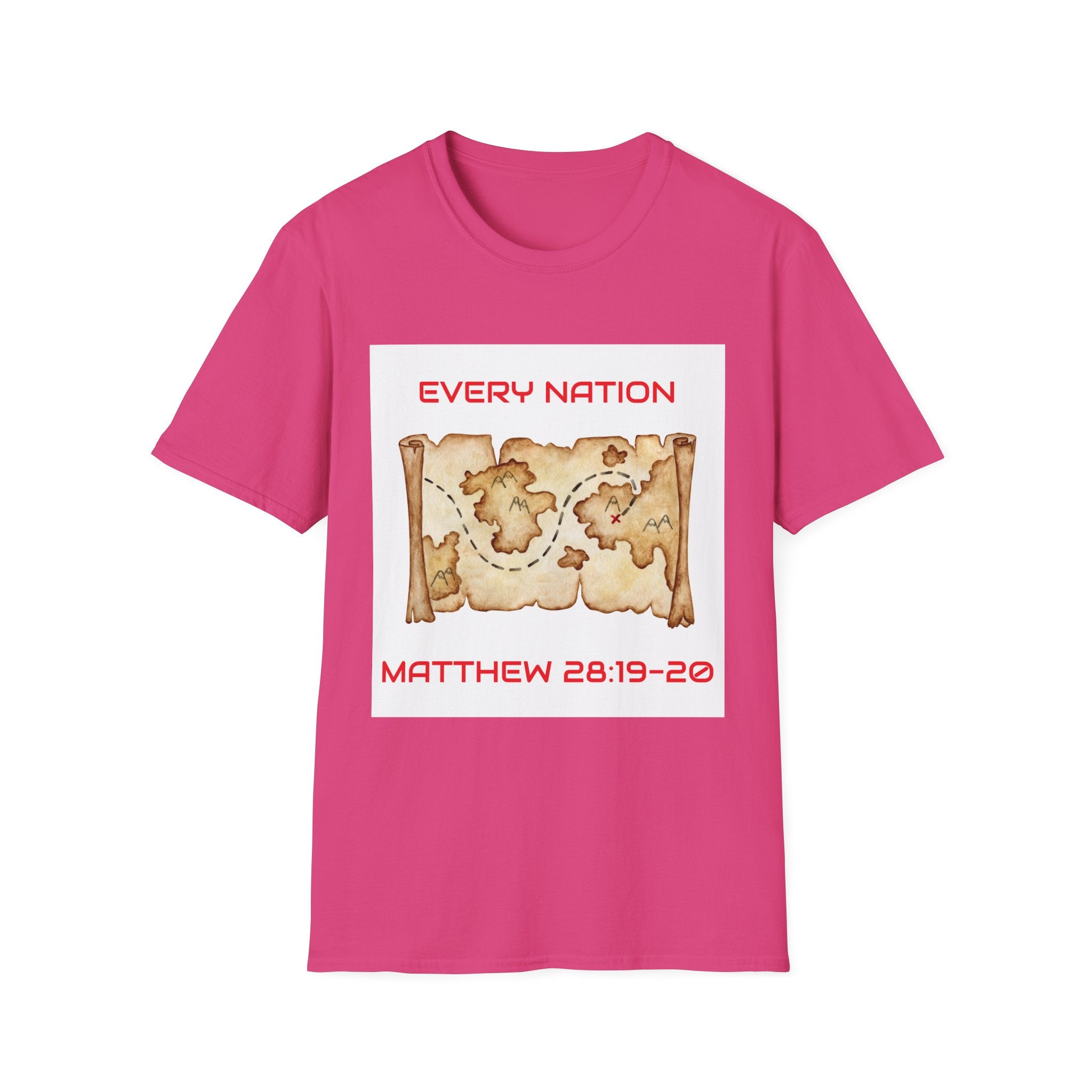 Every Nation Unisex Softstyle T-Shirt, Inspirational Tee, Faith-Based Apparel, Christian Gift, Scripture Shirt