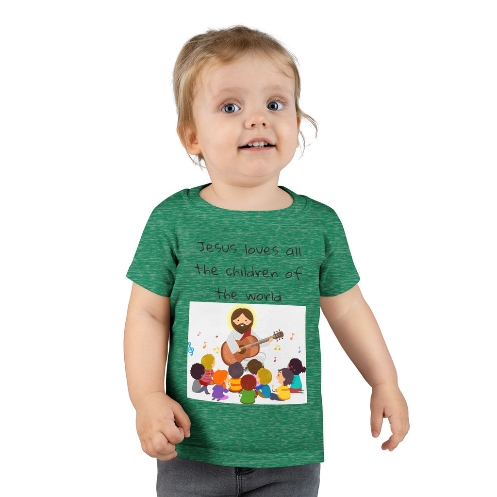 Jesus Loves All Children Toddler T-Shirt, Cute Kids Tee, Religious Gift, Christian Apparel, Baby Shower Gift, Faith-Based Toddler Top