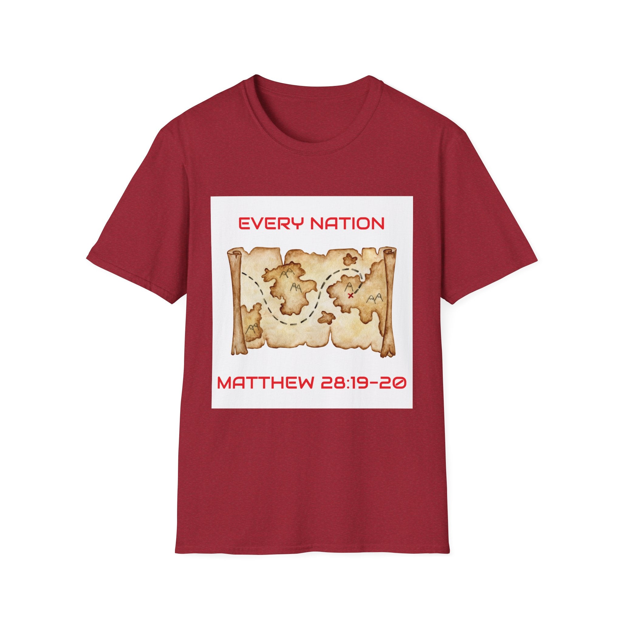 Every Nation Unisex Softstyle T-Shirt, Inspirational Tee, Faith-Based Apparel, Christian Gift, Scripture Shirt