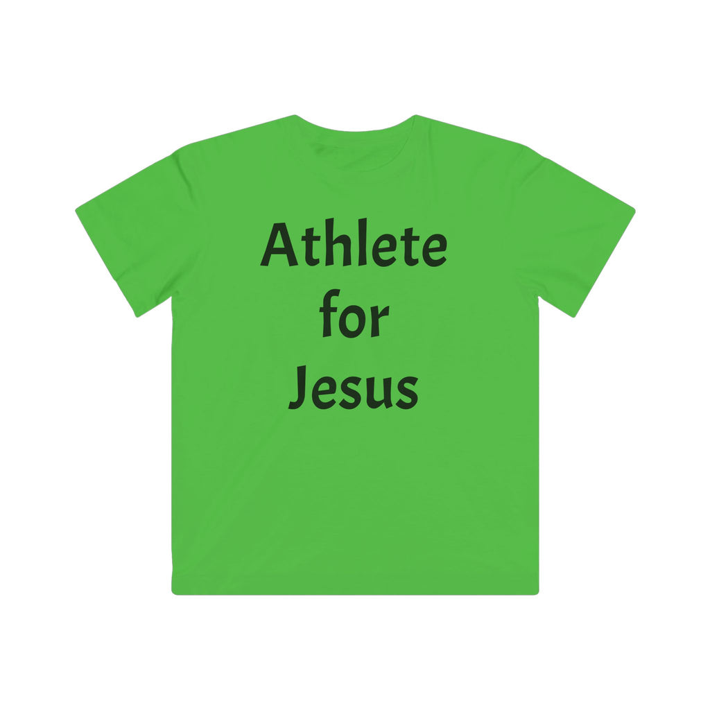 Kids Christian T-Shirt - Athlete for Jesus, Youth Tee, Faith Apparel, Religious Gift, Sportswear for Kids
