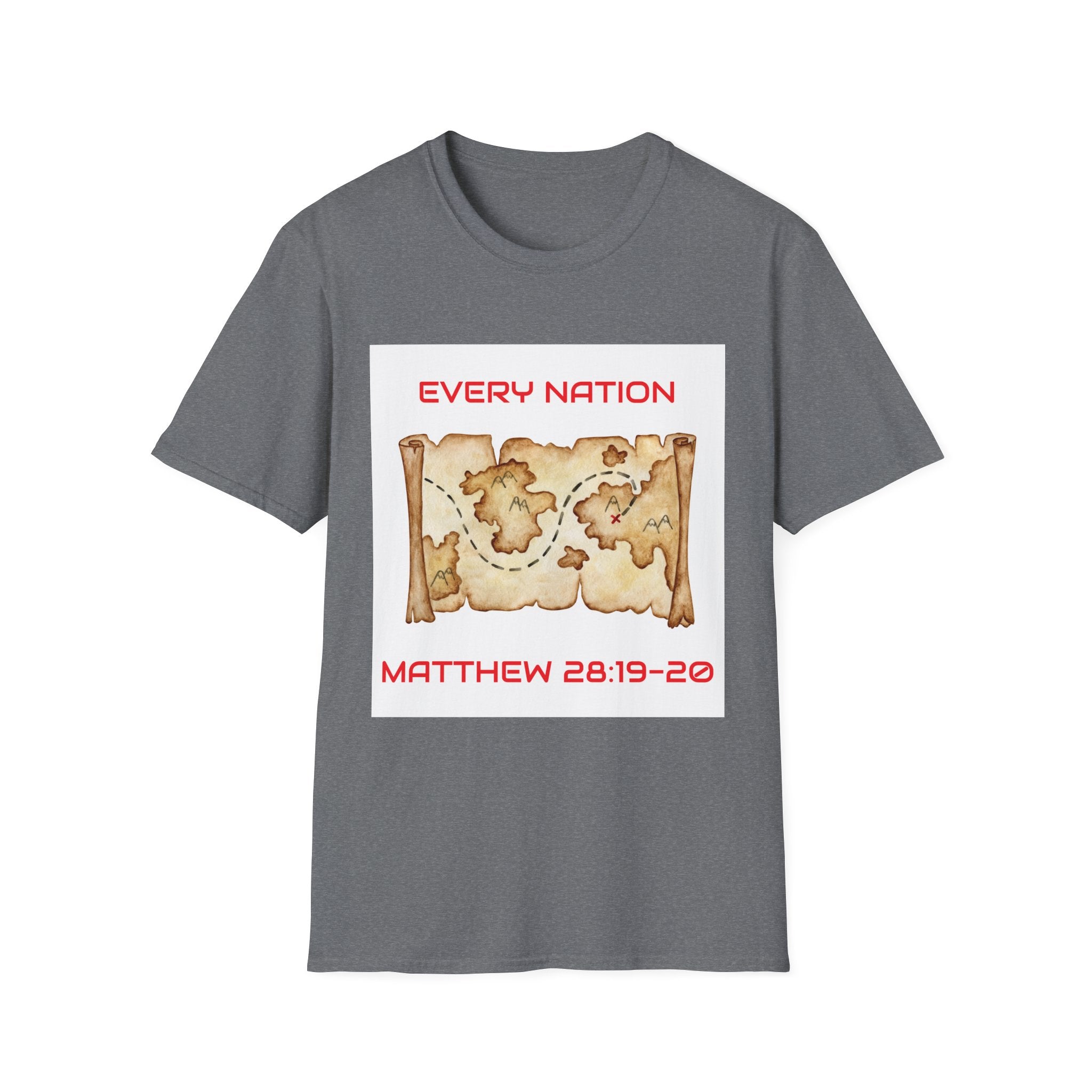 Every Nation Unisex Softstyle T-Shirt, Inspirational Tee, Faith-Based Apparel, Christian Gift, Scripture Shirt