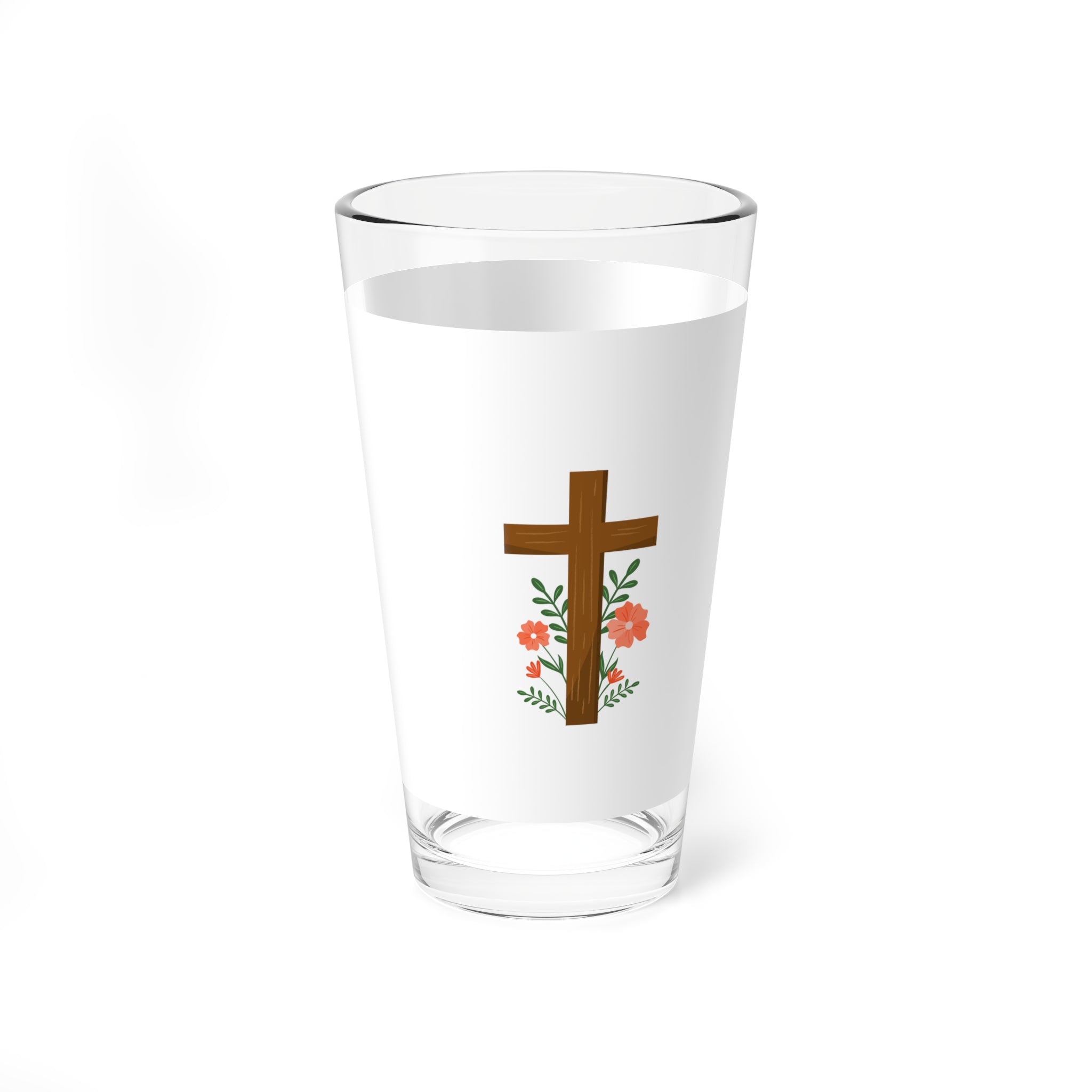 Jesus Never Abandons Mixing Glass, 16oz Cocktail Glass, Inspirational Drinkware, Perfect Gift for God Lovers, Parties, Celebrations