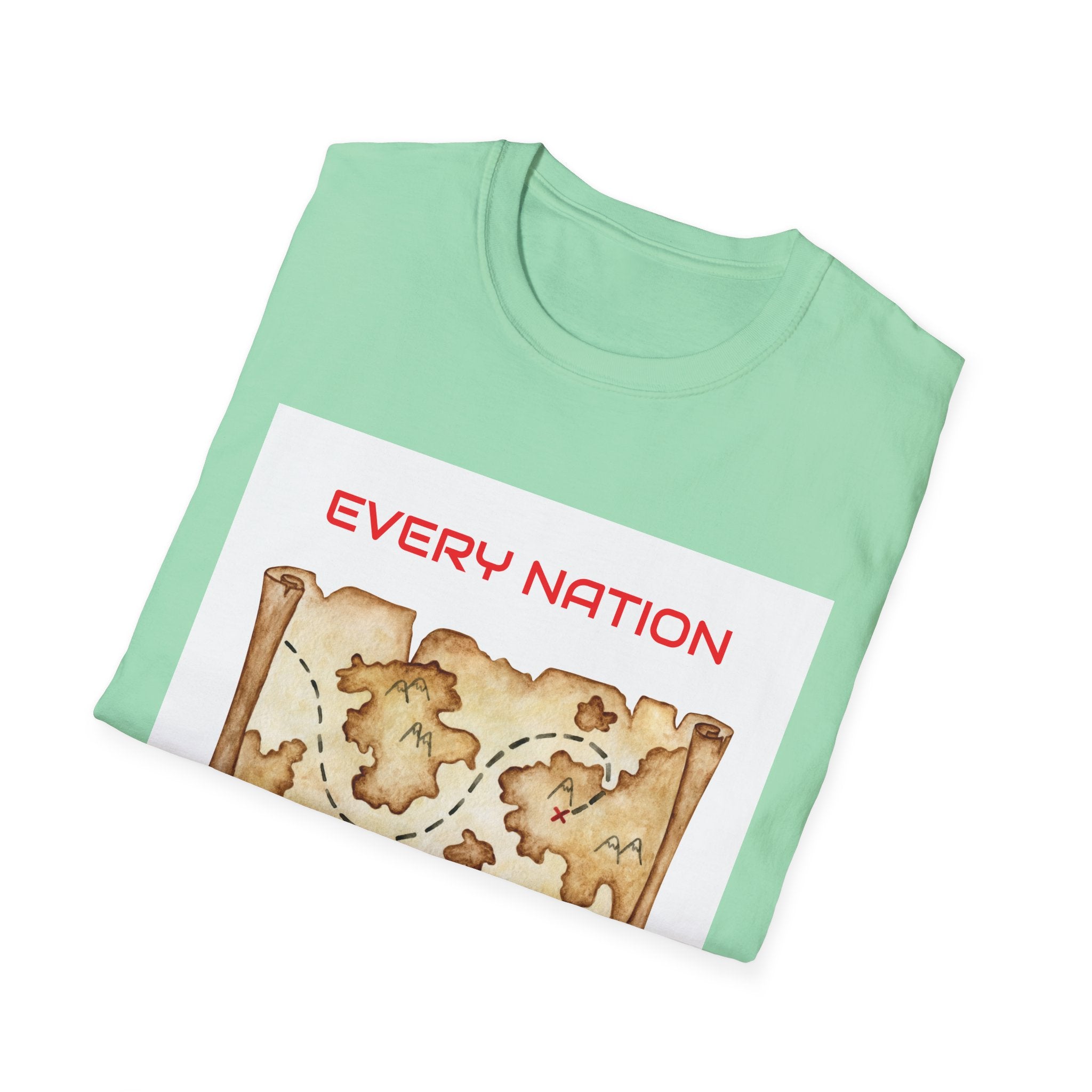 Every Nation Unisex Softstyle T-Shirt, Inspirational Tee, Faith-Based Apparel, Christian Gift, Scripture Shirt