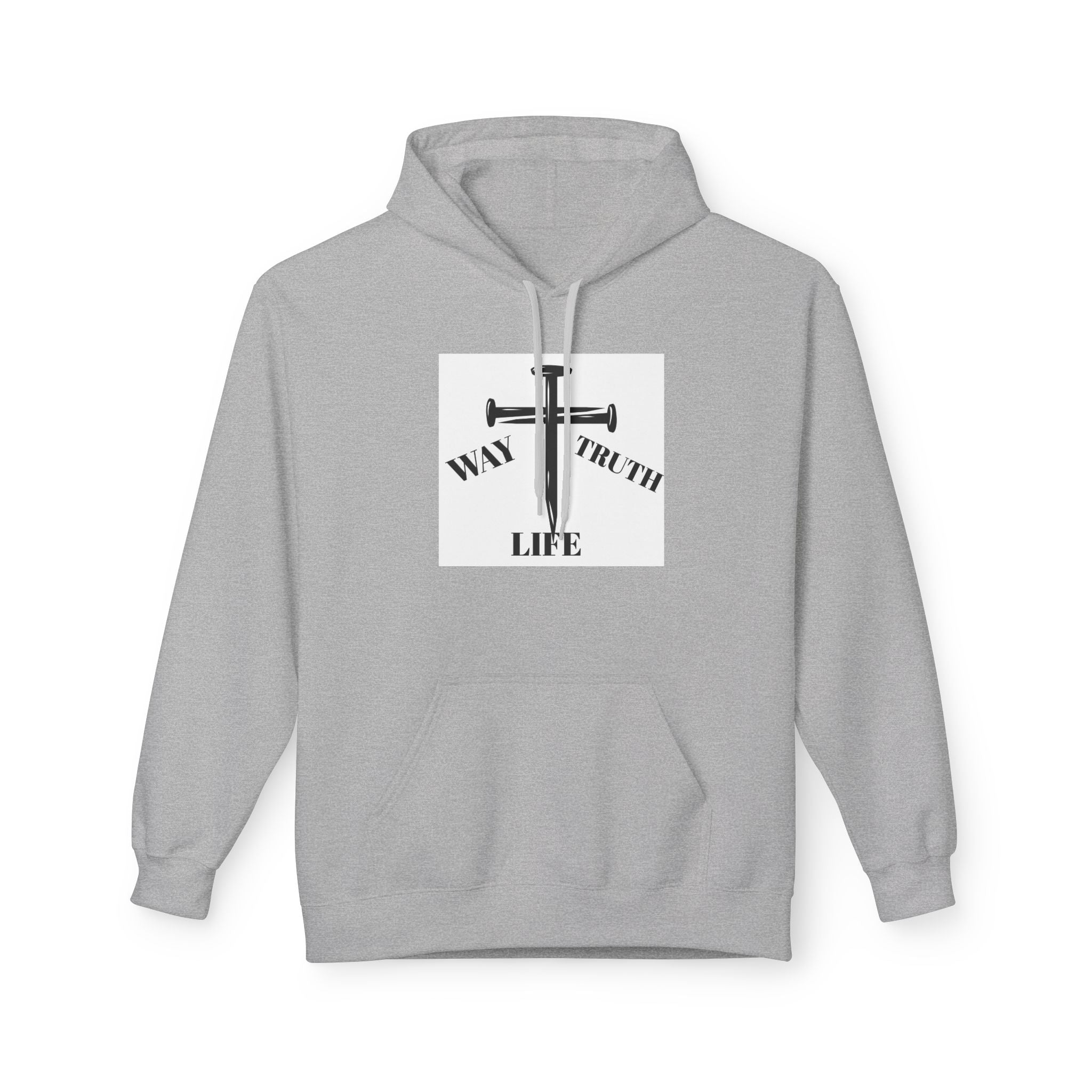 Way Truth Life Inspirational Fleece Hoodie, Motivational Sweatshirt, Unisex Hoodie for Everyday Wear, Faith-Based Gift, Casual Comfort