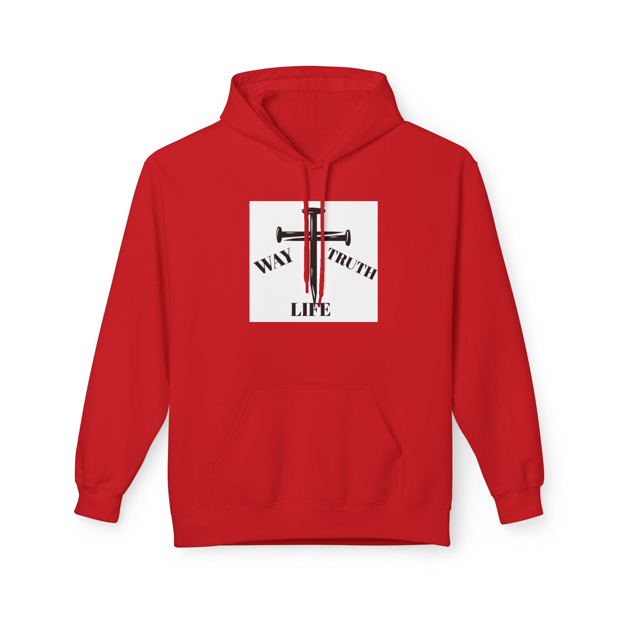 Way Truth Life Inspirational Fleece Hoodie, Motivational Sweatshirt, Unisex Hoodie for Everyday Wear, Faith-Based Gift, Casual Comfort
