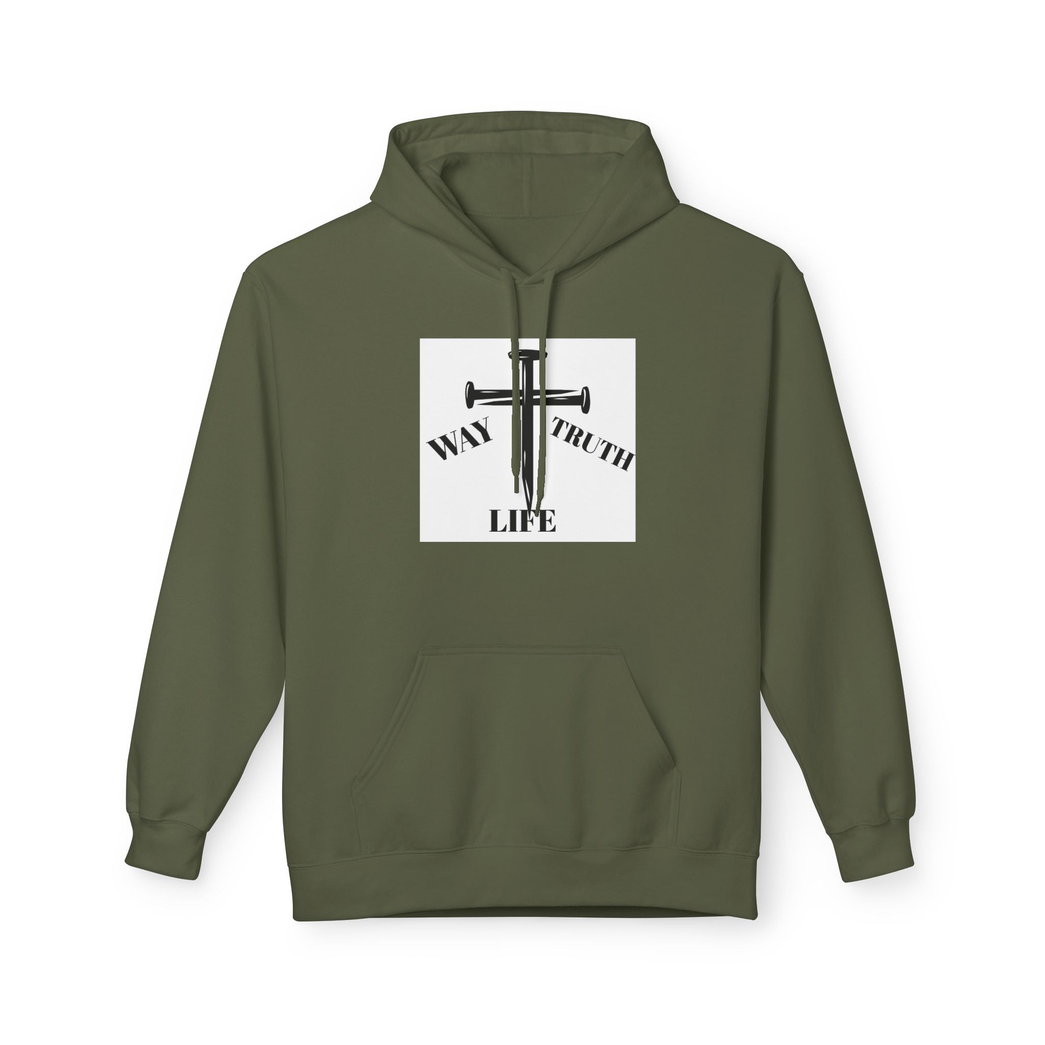 Way Truth Life Inspirational Fleece Hoodie, Motivational Sweatshirt, Unisex Hoodie for Everyday Wear, Faith-Based Gift, Casual Comfort