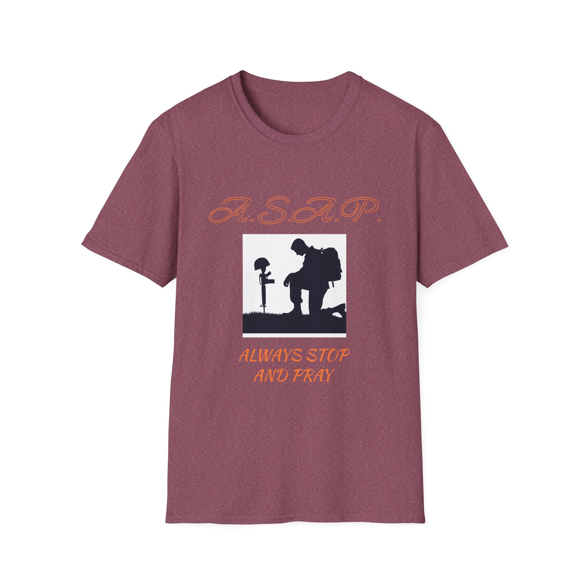Unisex Prayer T-Shirt - Always Stop And Pray, Faith Apparel, Spiritual Gift, Inspirational Shirt, Casual Wear, Godly Reminder