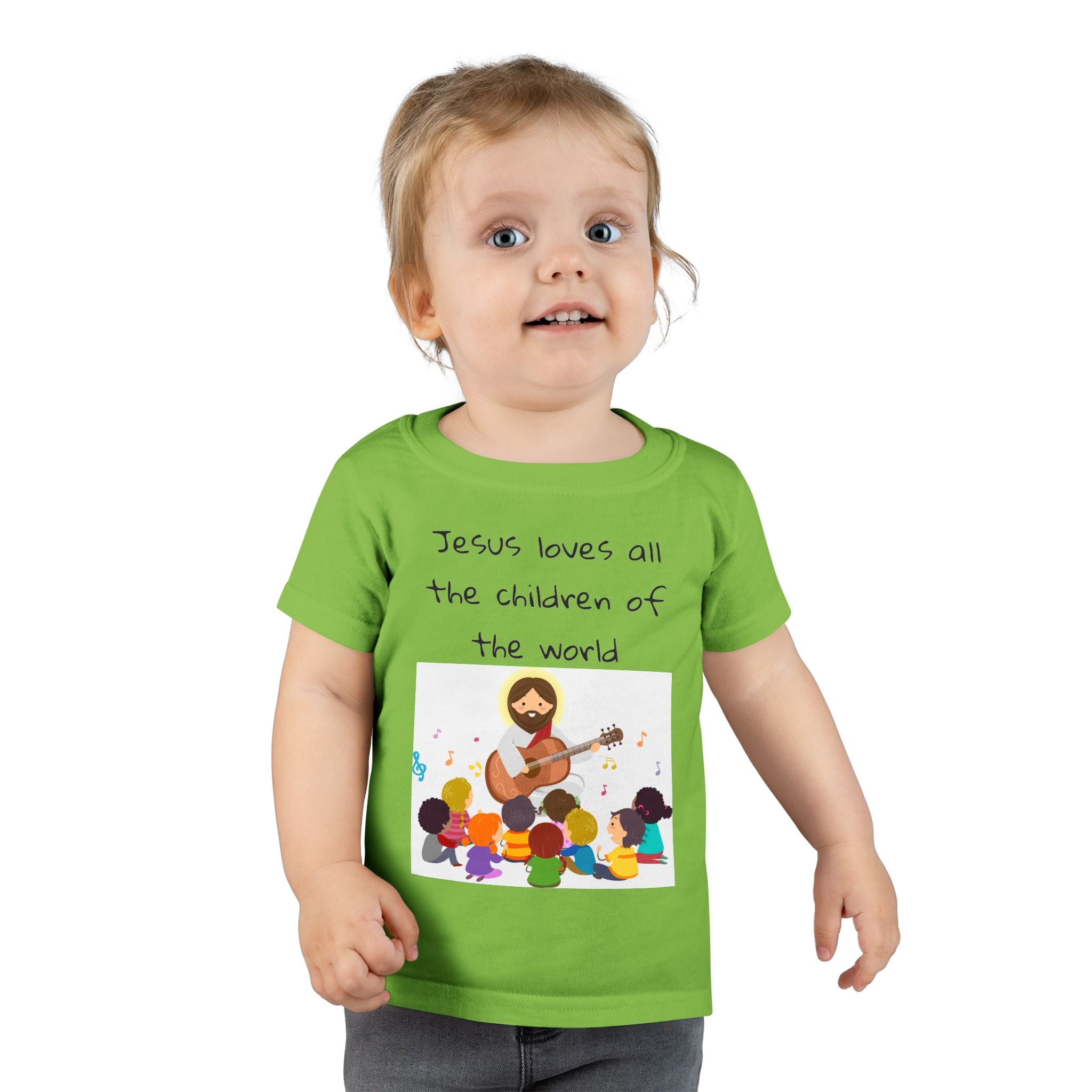 Jesus Loves All Children Toddler T-Shirt, Cute Kids Tee, Religious Gift, Christian Apparel, Baby Shower Gift, Faith-Based Toddler Top