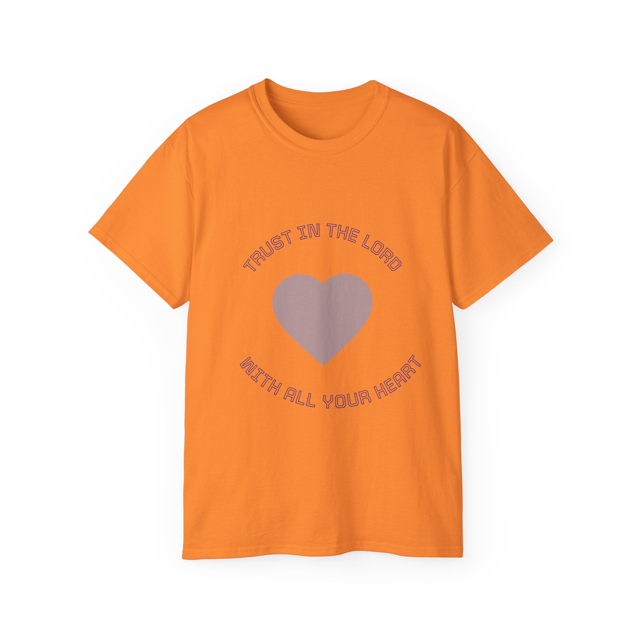 Faith-Inspired Unisex Tee, Inspirational Shirt, Religious Gift, Trust in the Lord T-Shirt, Heart Design, Christian Apparel