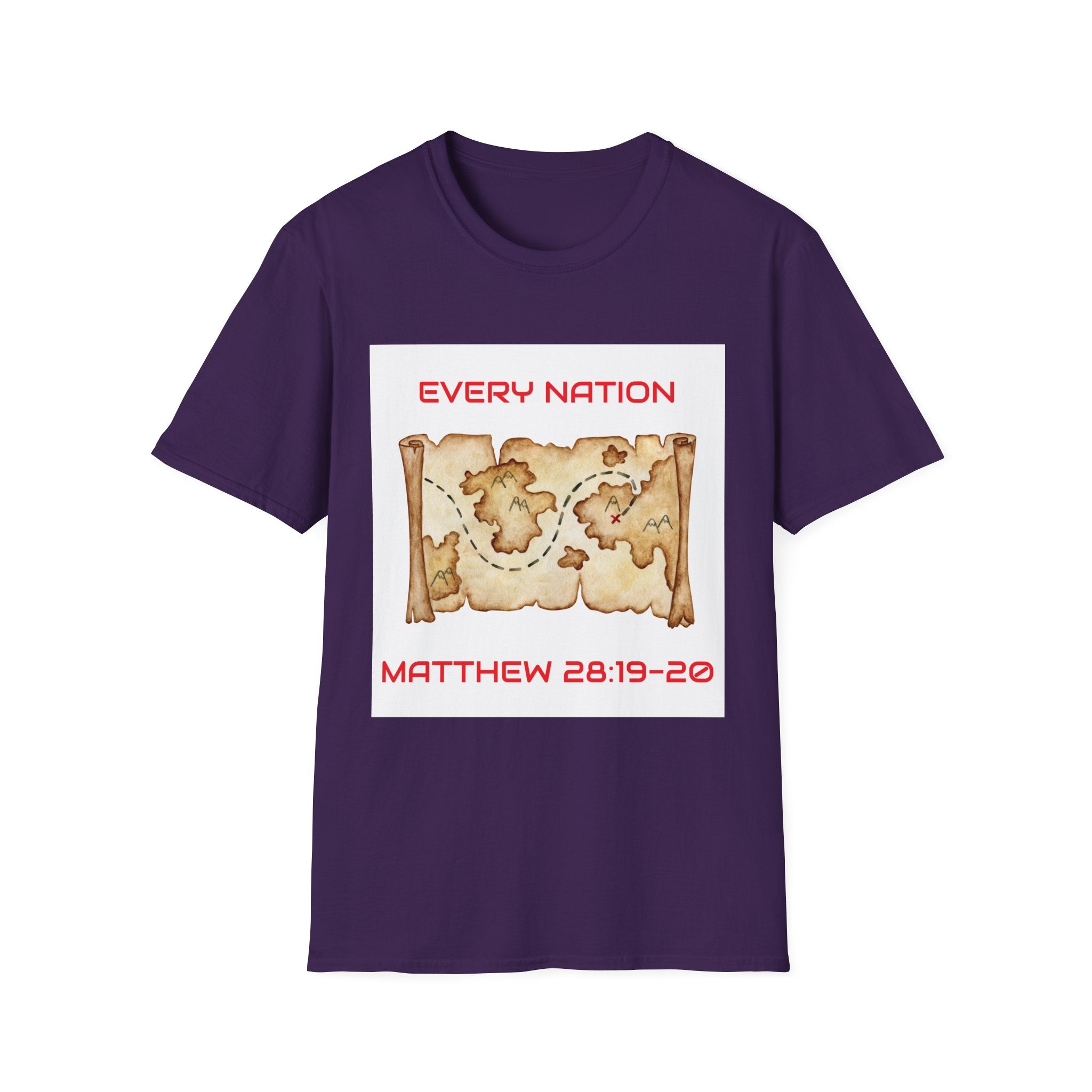 Every Nation Unisex Softstyle T-Shirt, Inspirational Tee, Faith-Based Apparel, Christian Gift, Scripture Shirt