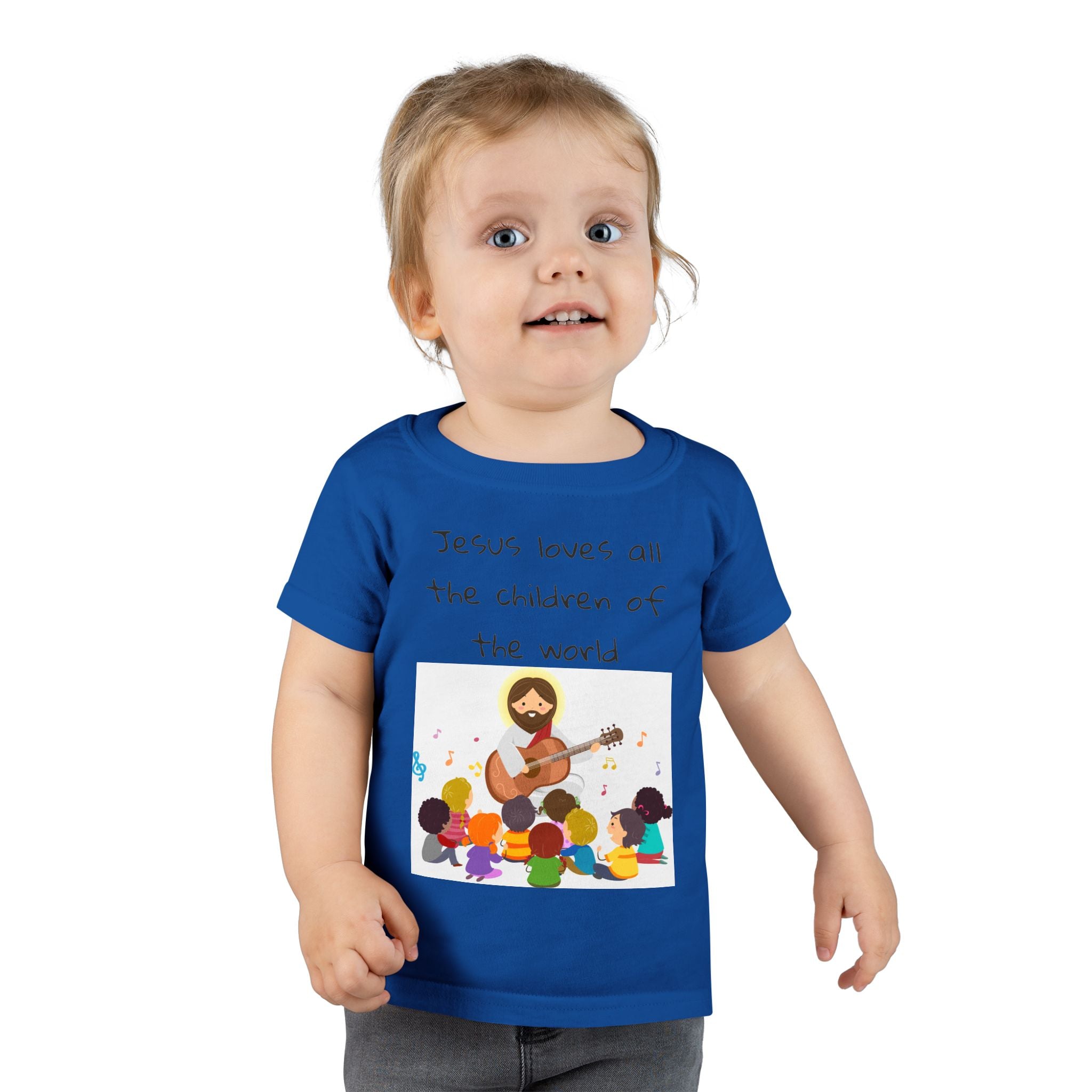 Jesus Loves All Children Toddler T-Shirt, Cute Kids Tee, Religious Gift, Christian Apparel, Baby Shower Gift, Faith-Based Toddler Top