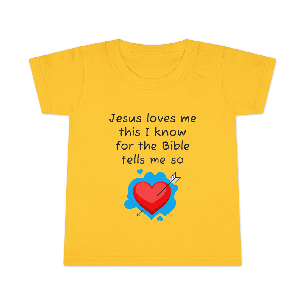 Jesus Loves Me Toddler T-Shirt, Cute Christian Kids Tee, Faith-Based Gift, Baby Baptism, Bible Verse Shirt