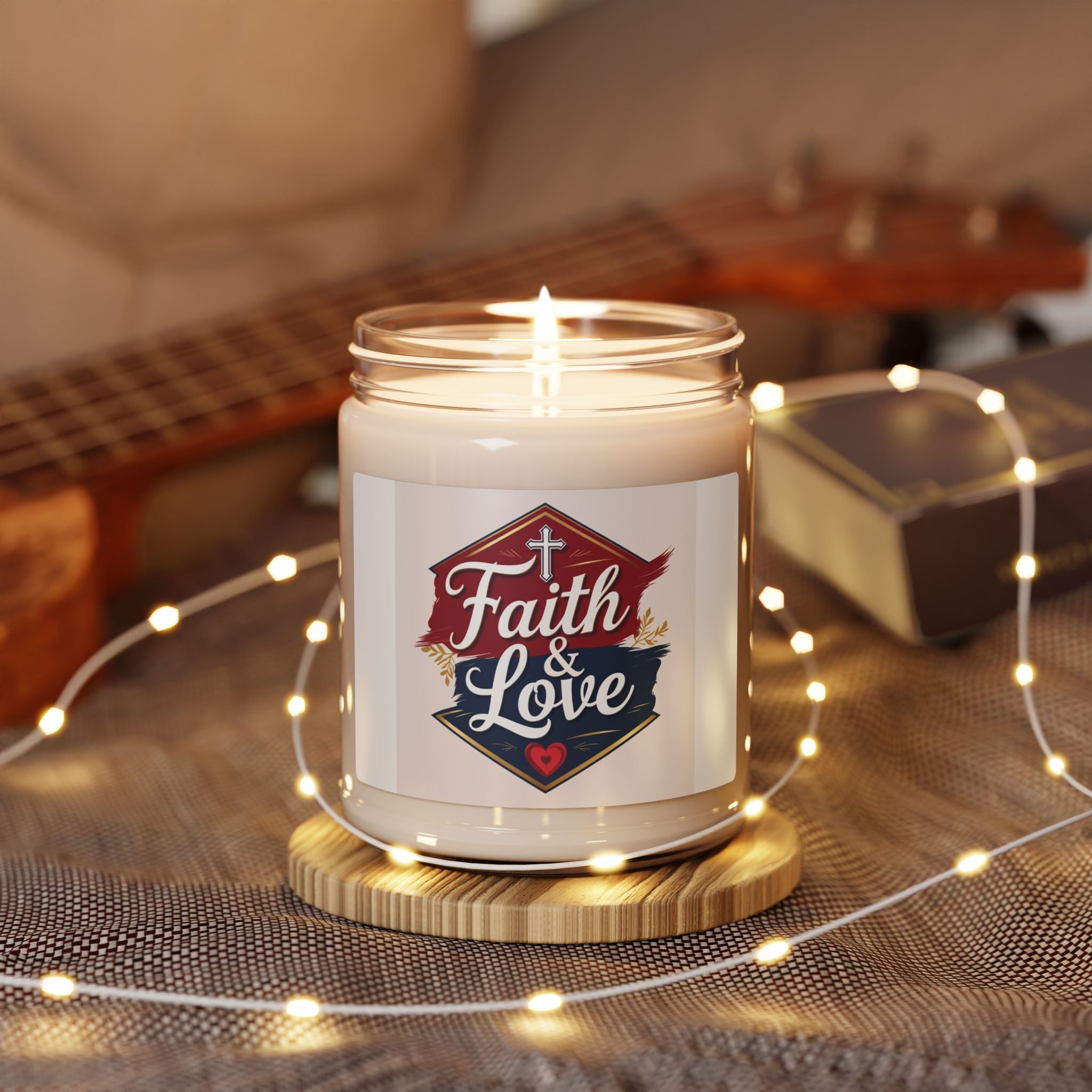 Faith & Love Scented Soy Candle - Perfect Gift for Home, Weddings, Relaxation, Spirituality, Aromatherapy