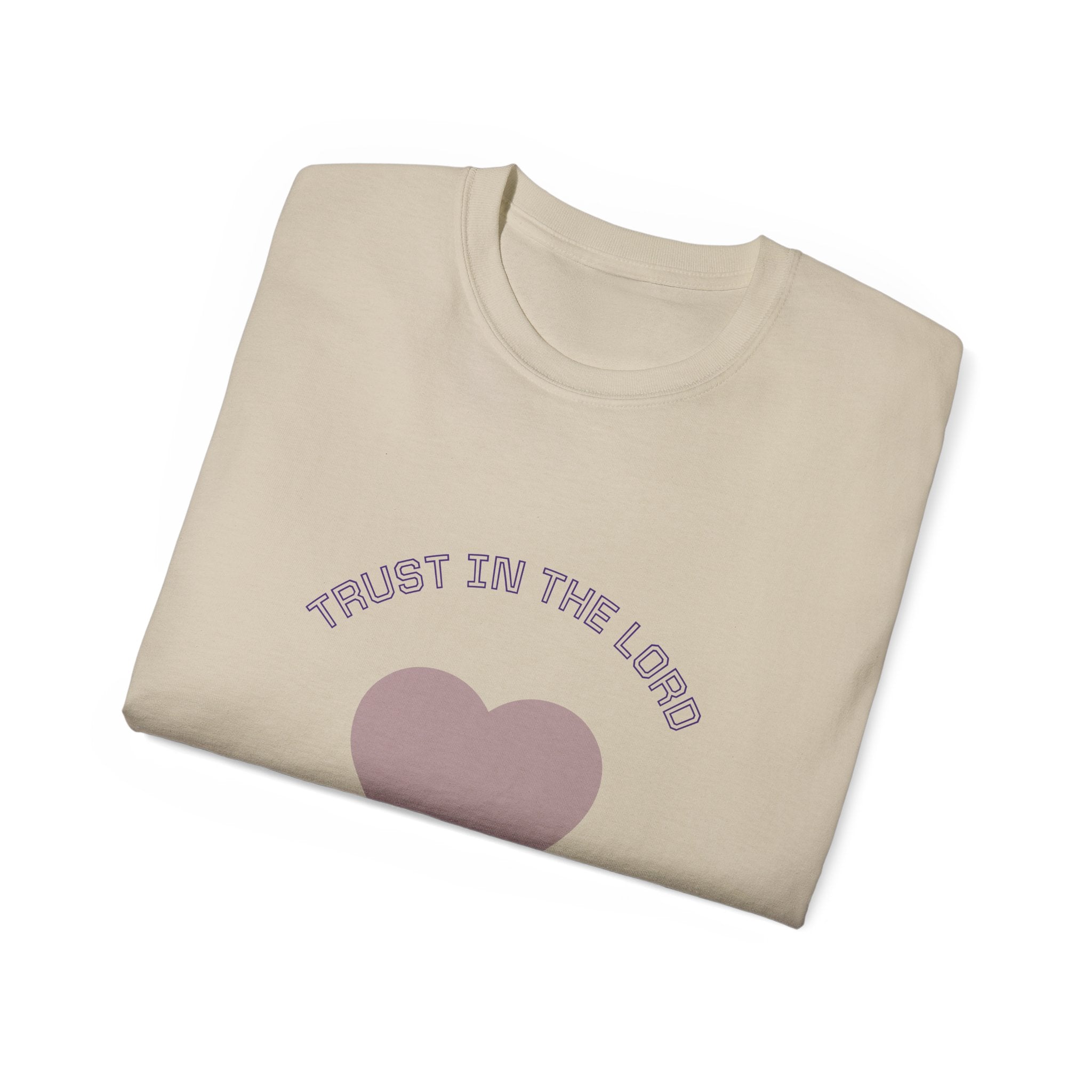 Faith-Inspired Unisex Tee, Inspirational Shirt, Religious Gift, Trust in the Lord T-Shirt, Heart Design, Christian Apparel