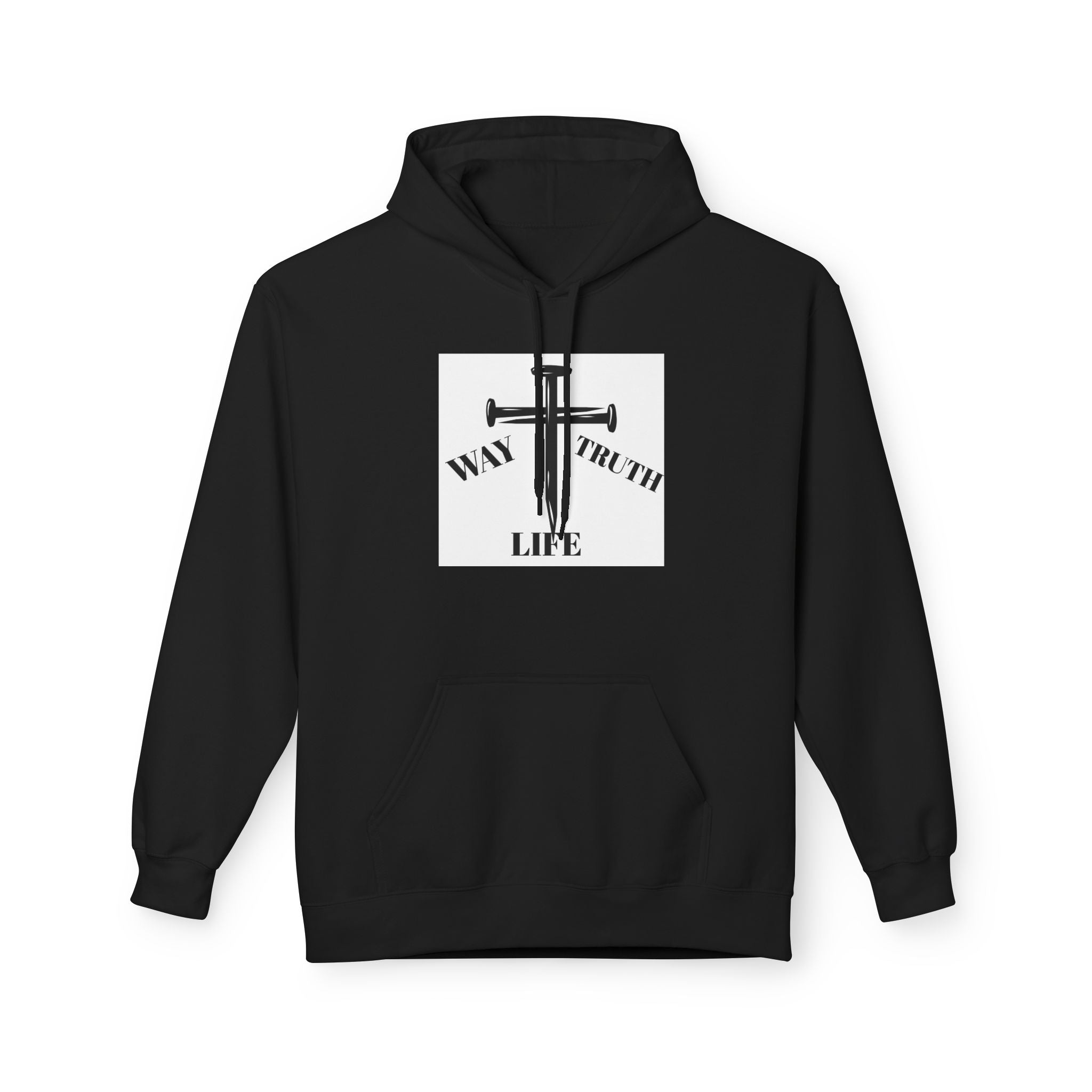 Way Truth Life Inspirational Fleece Hoodie, Motivational Sweatshirt, Unisex Hoodie for Everyday Wear, Faith-Based Gift, Casual Comfort