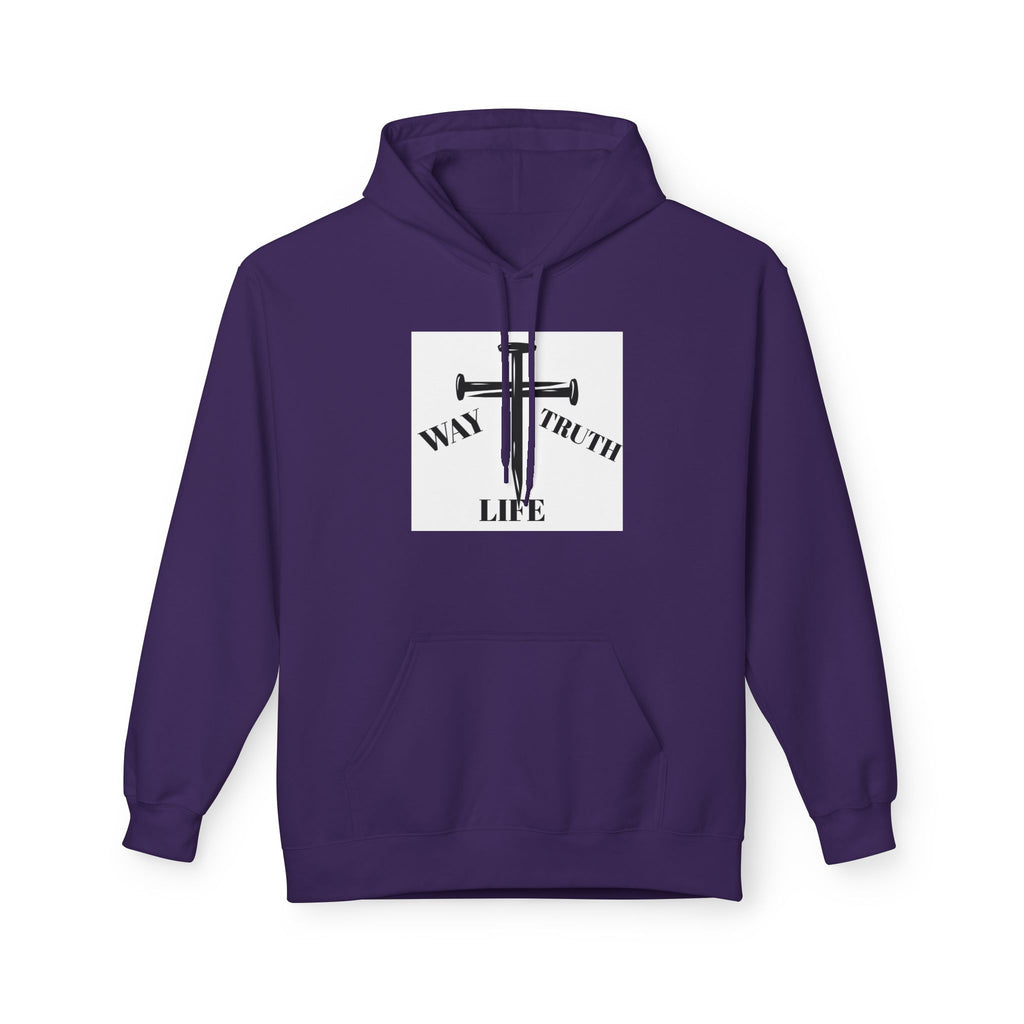 Way Truth Life Inspirational Fleece Hoodie, Motivational Sweatshirt, Unisex Hoodie for Everyday Wear, Faith-Based Gift, Casual Comfort