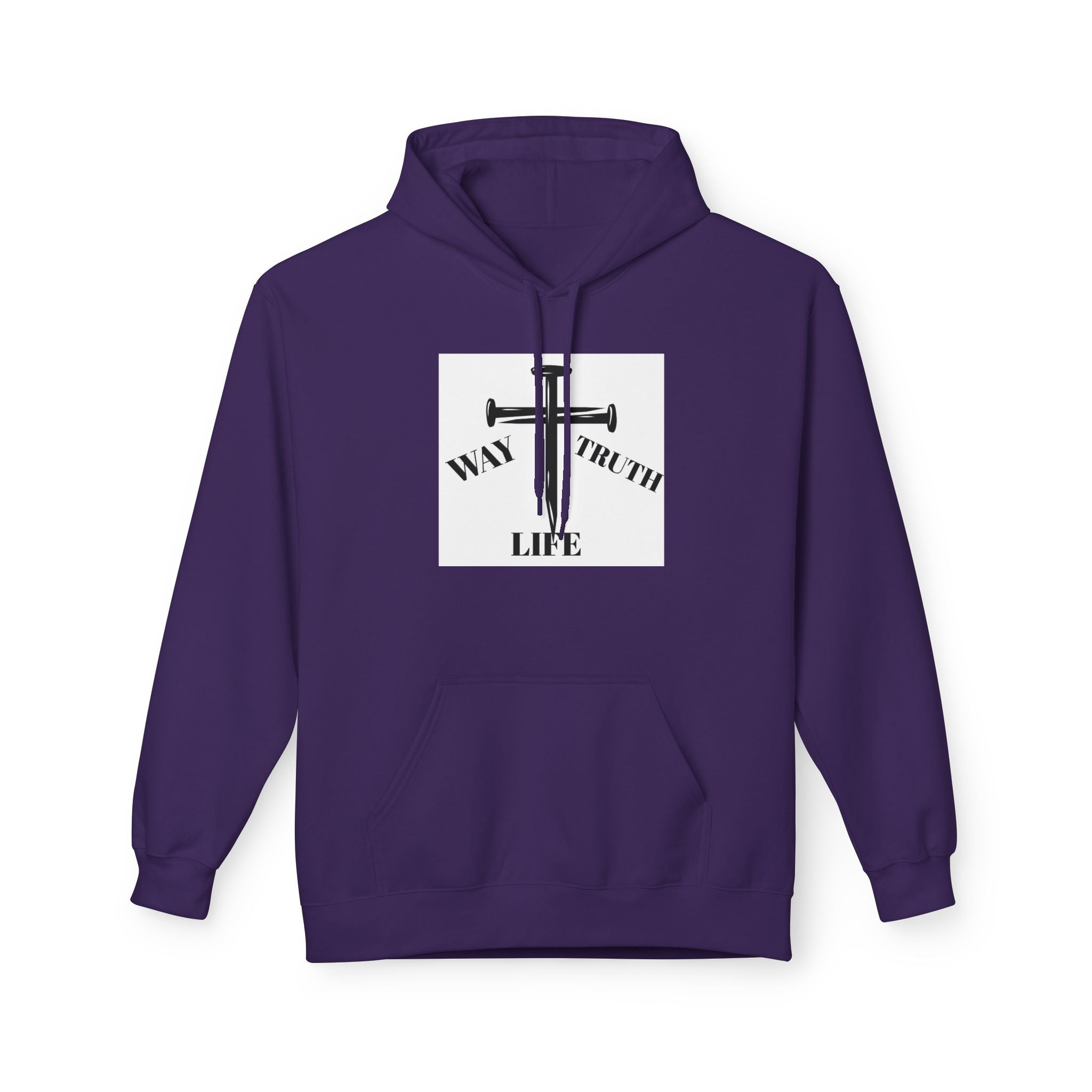 Way Truth Life Inspirational Fleece Hoodie, Motivational Sweatshirt, Unisex Hoodie for Everyday Wear, Faith-Based Gift, Casual Comfort
