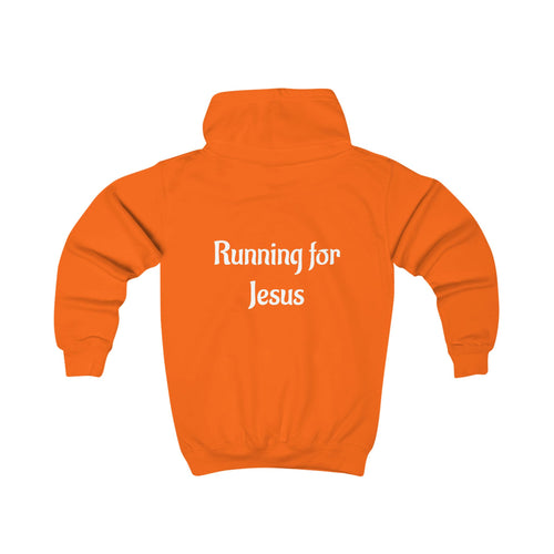 Bright Kids Hoodie with 'Running for Jesus' Print, Perfect for Daily Wear, Church Events, and Family Outings, Ideal Gift for Kids