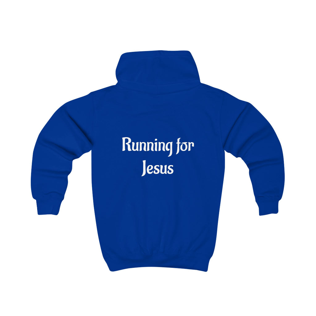 Bright Kids Hoodie with 'Running for Jesus' Print, Perfect for Daily Wear, Church Events, and Family Outings, Ideal Gift for Kids