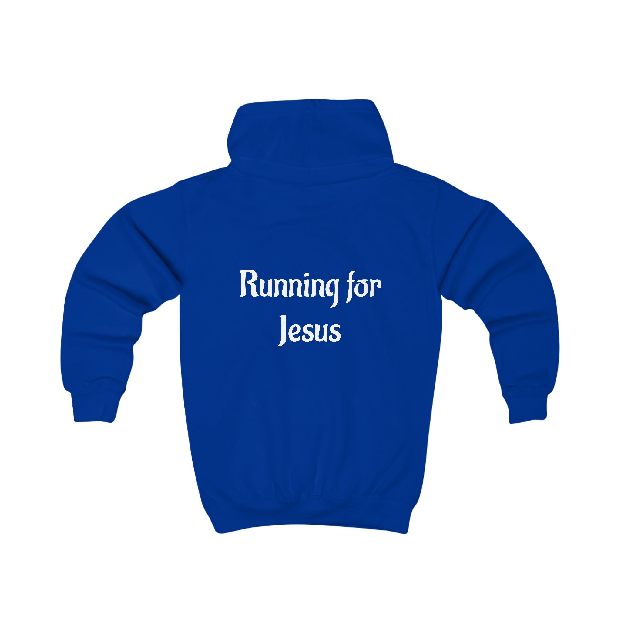 Bright Kids Hoodie with 'Running for Jesus' Print, Perfect for Daily Wear, Church Events, and Family Outings, Ideal Gift for Kids