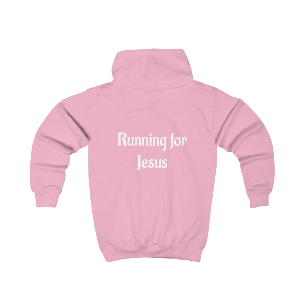 Bright Kids Hoodie with 'Running for Jesus' Print, Perfect for Daily Wear, Church Events, and Family Outings, Ideal Gift for Kids