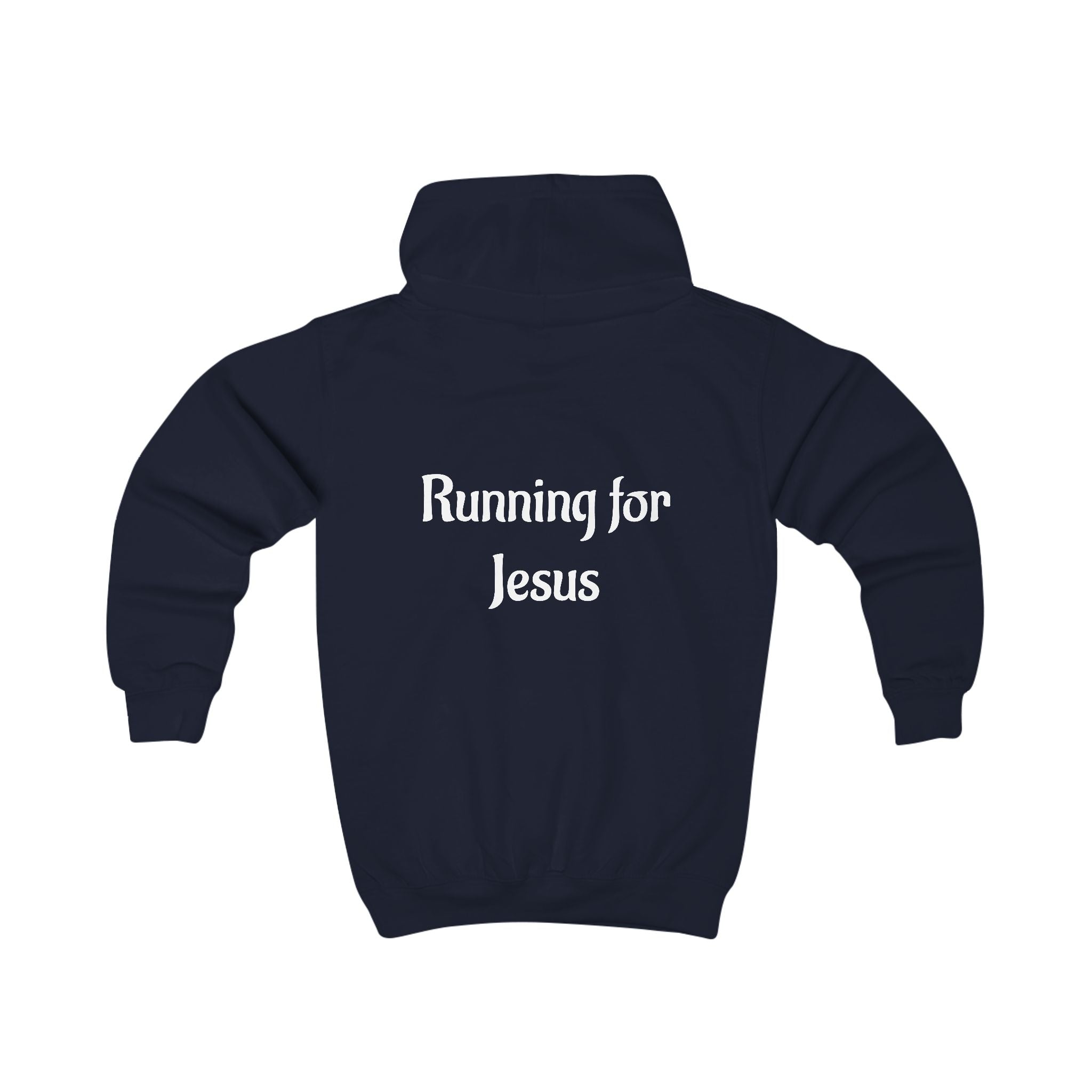 Bright Kids Hoodie with 'Running for Jesus' Print, Perfect for Daily Wear, Church Events, and Family Outings, Ideal Gift for Kids