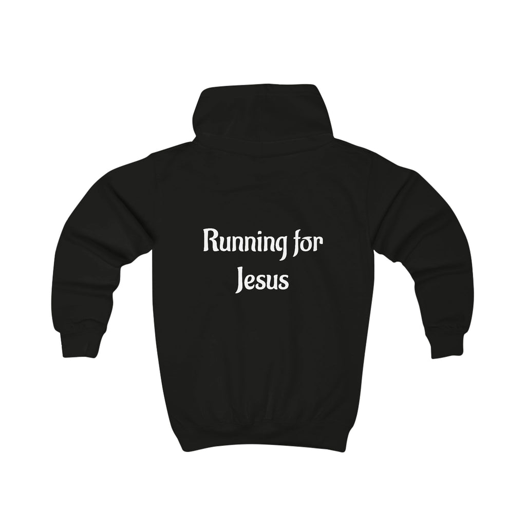 Bright Kids Hoodie with 'Running for Jesus' Print, Perfect for Daily Wear, Church Events, and Family Outings, Ideal Gift for Kids