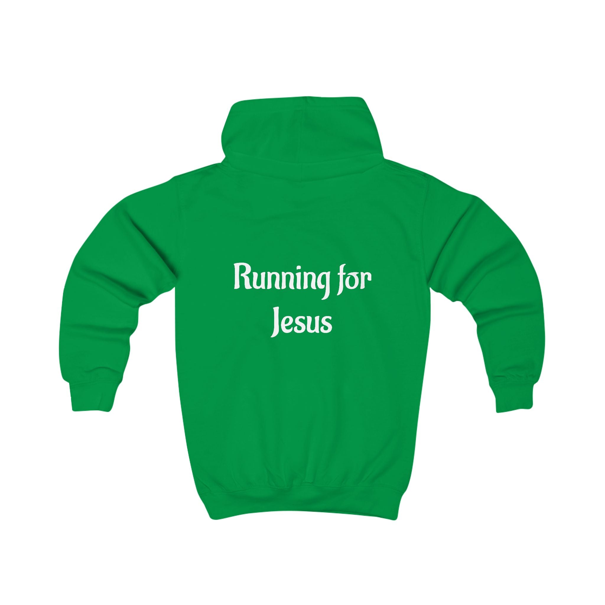 Bright Kids Hoodie with 'Running for Jesus' Print, Perfect for Daily Wear, Church Events, and Family Outings, Ideal Gift for Kids