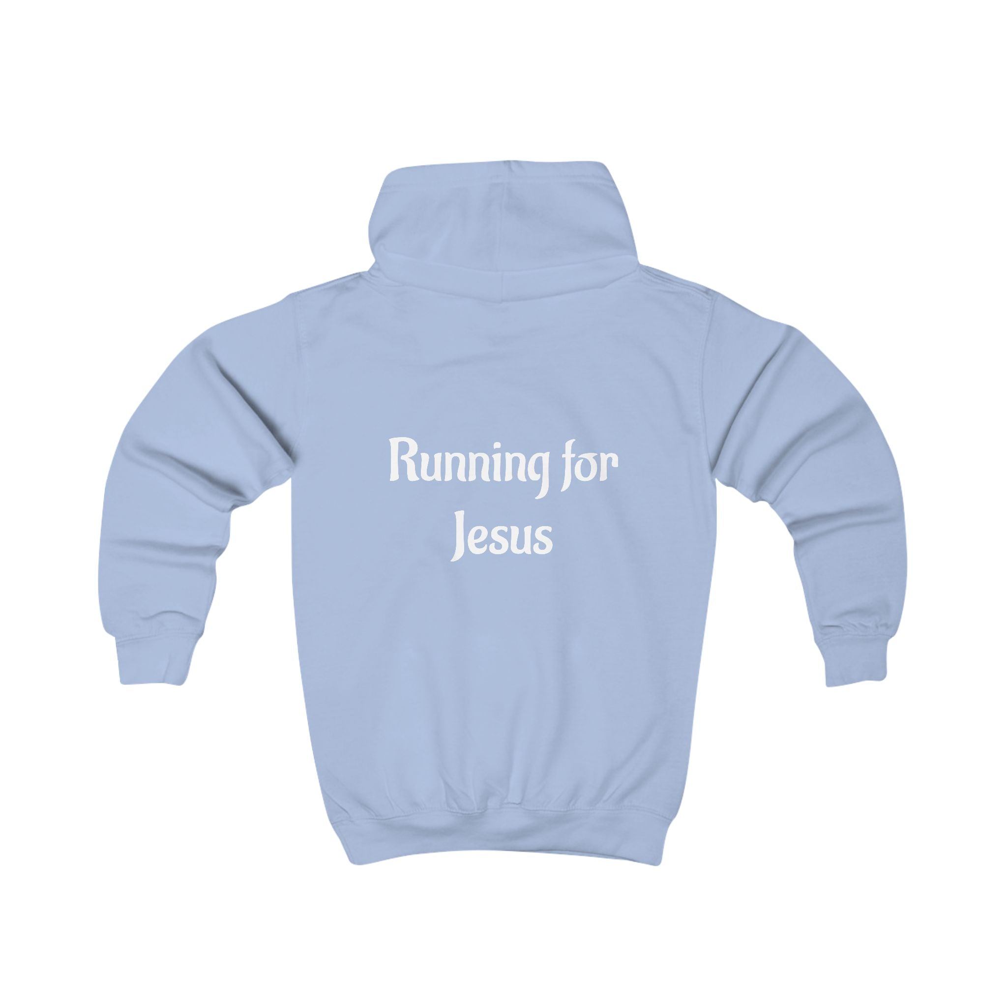 Bright Kids Hoodie with 'Running for Jesus' Print, Perfect for Daily Wear, Church Events, and Family Outings, Ideal Gift for Kids