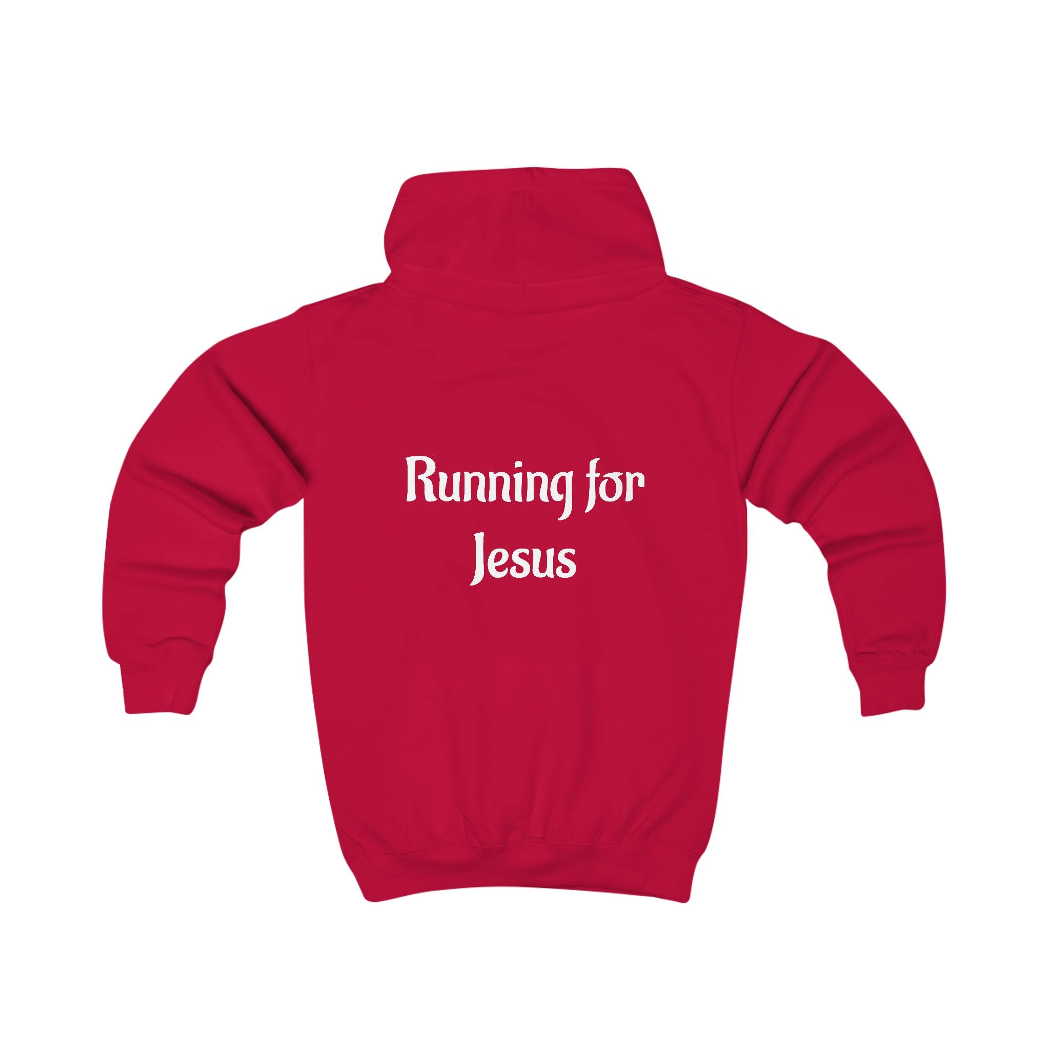 Bright Kids Hoodie with 'Running for Jesus' Print, Perfect for Daily Wear, Church Events, and Family Outings, Ideal Gift for Kids