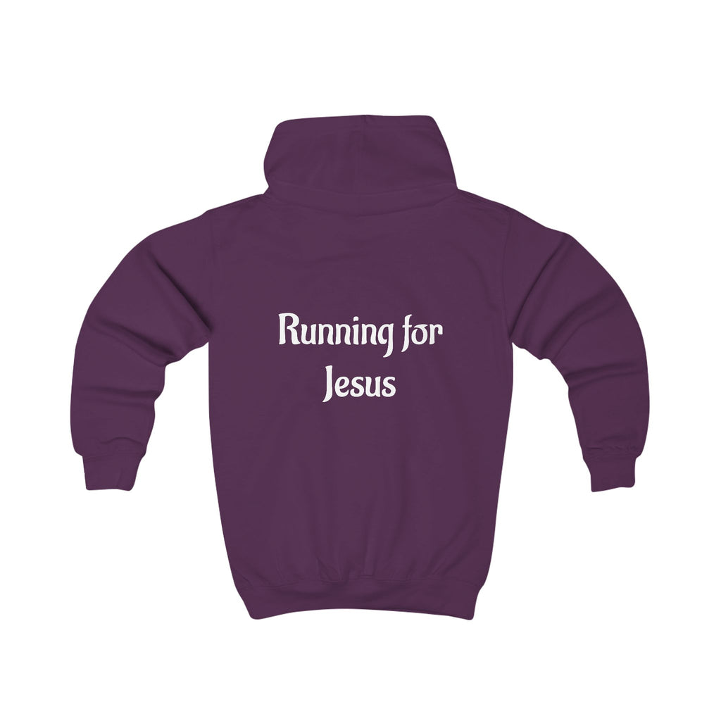 Bright Kids Hoodie with 'Running for Jesus' Print, Perfect for Daily Wear, Church Events, and Family Outings, Ideal Gift for Kids