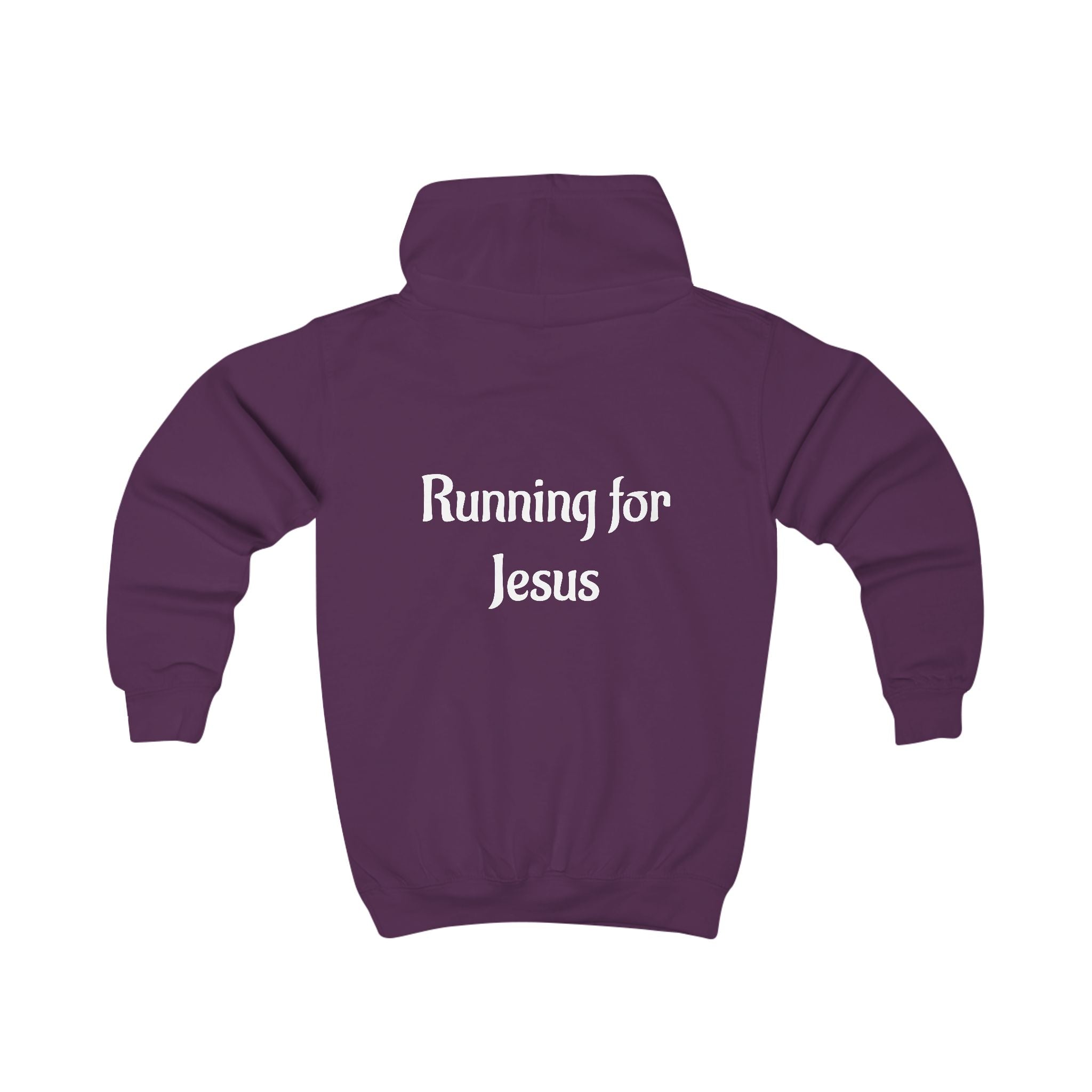 Bright Kids Hoodie with 'Running for Jesus' Print, Perfect for Daily Wear, Church Events, and Family Outings, Ideal Gift for Kids