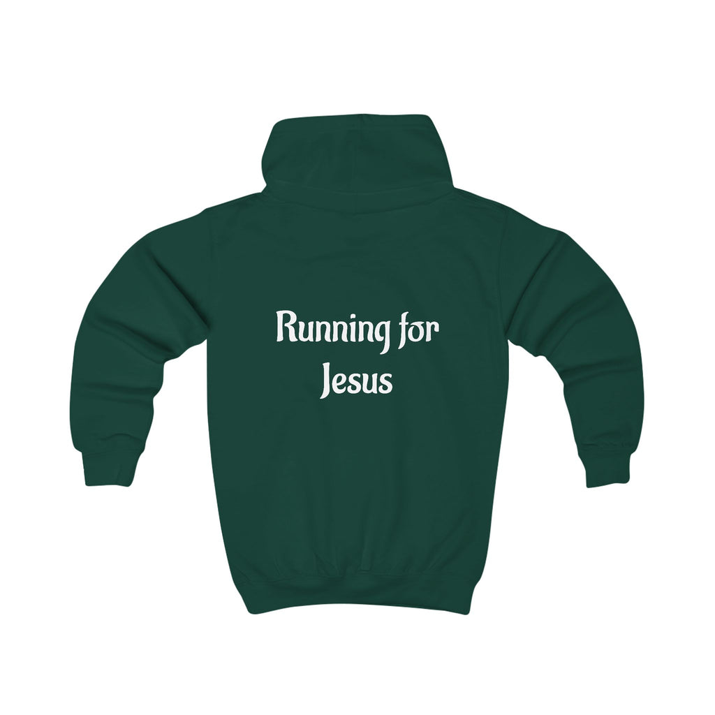 Bright Kids Hoodie with 'Running for Jesus' Print, Perfect for Daily Wear, Church Events, and Family Outings, Ideal Gift for Kids