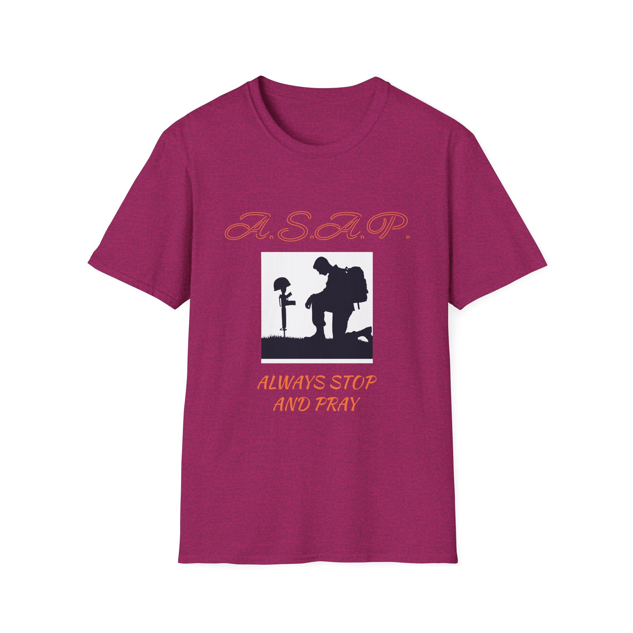 Unisex Prayer T-Shirt - Always Stop And Pray, Faith Apparel, Spiritual Gift, Inspirational Shirt, Casual Wear, Godly Reminder