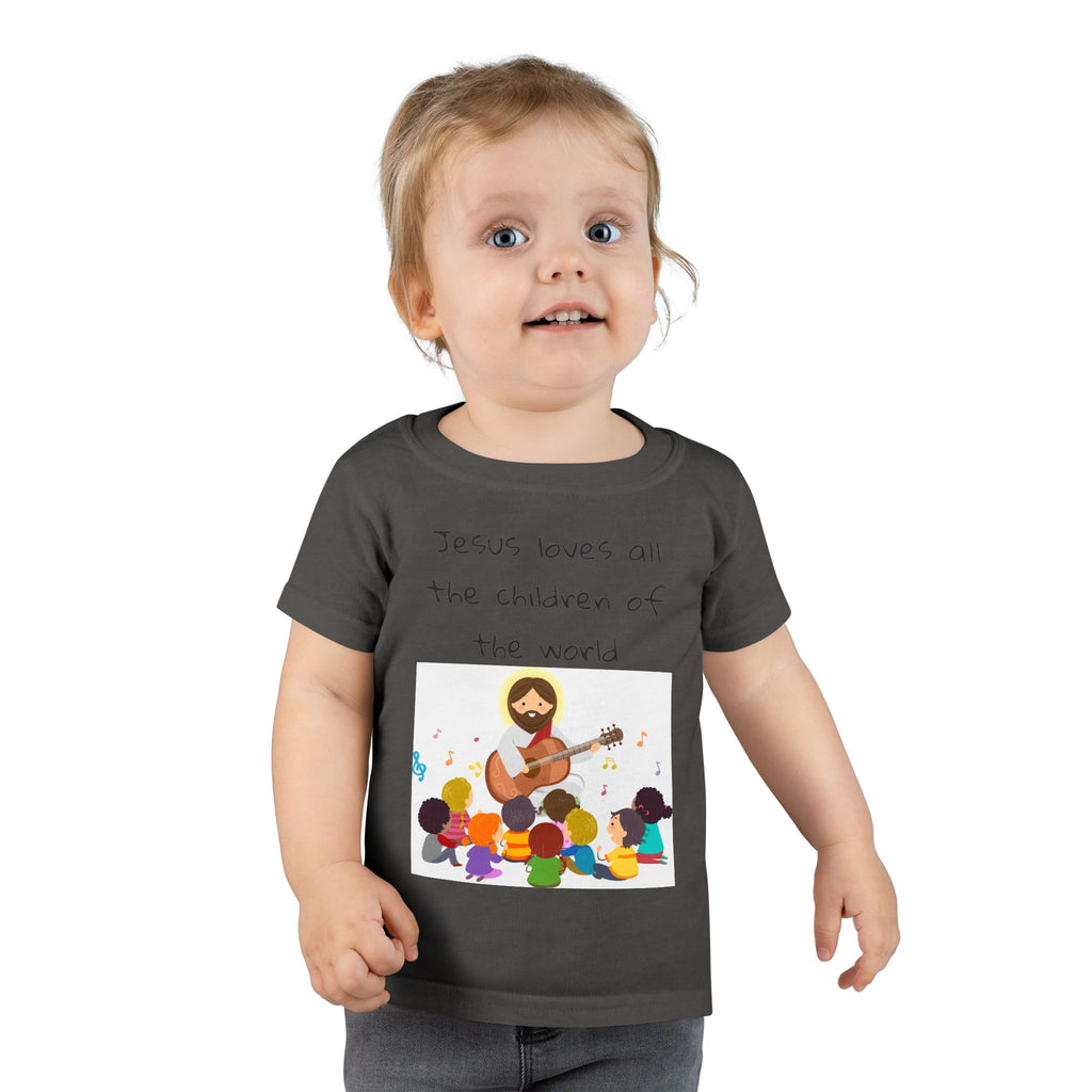 Jesus Loves All Children Toddler T-Shirt, Cute Kids Tee, Religious Gift, Christian Apparel, Baby Shower Gift, Faith-Based Toddler Top