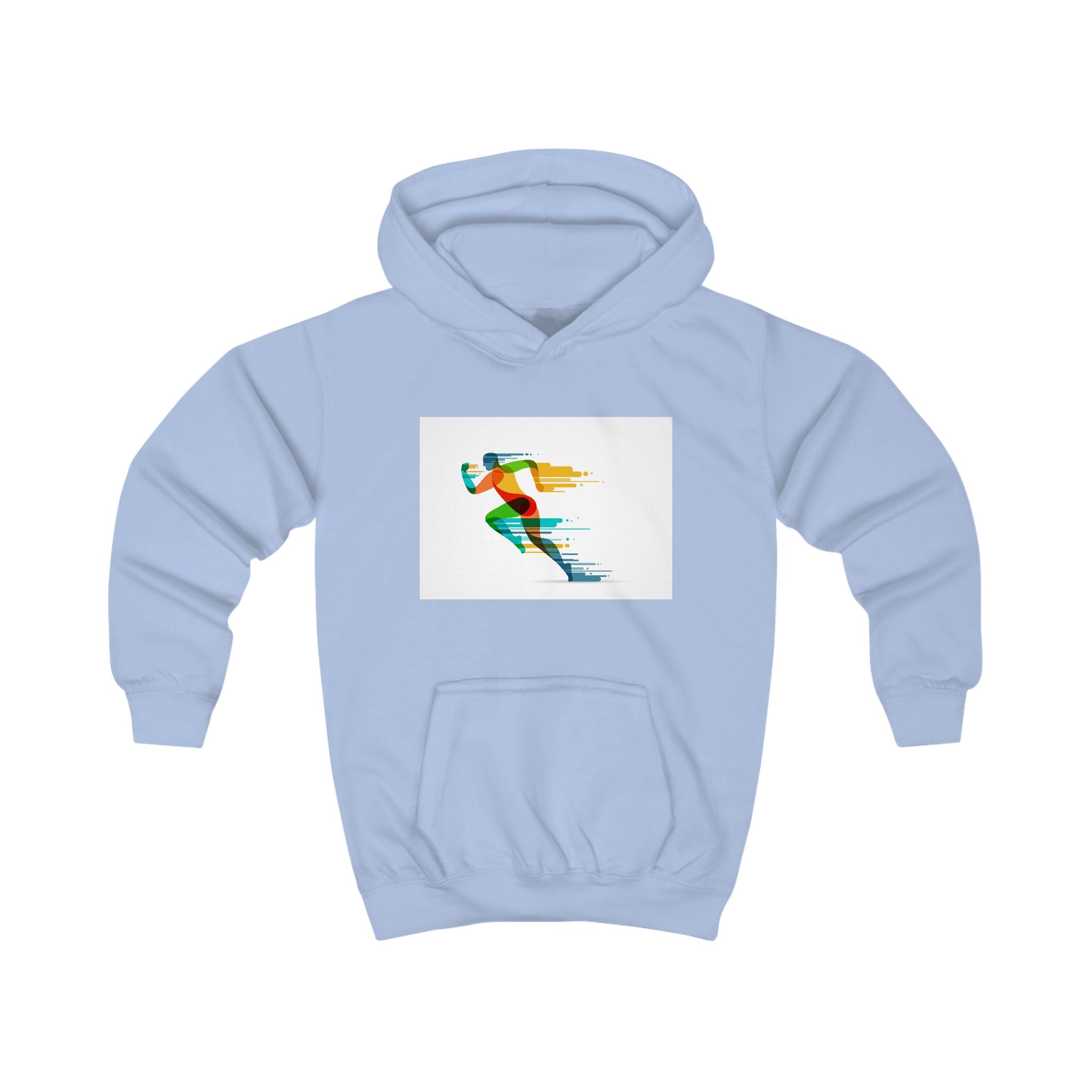 Bright Kids Hoodie with 'Running for Jesus' Print, Perfect for Daily Wear, Church Events, and Family Outings, Ideal Gift for Kids