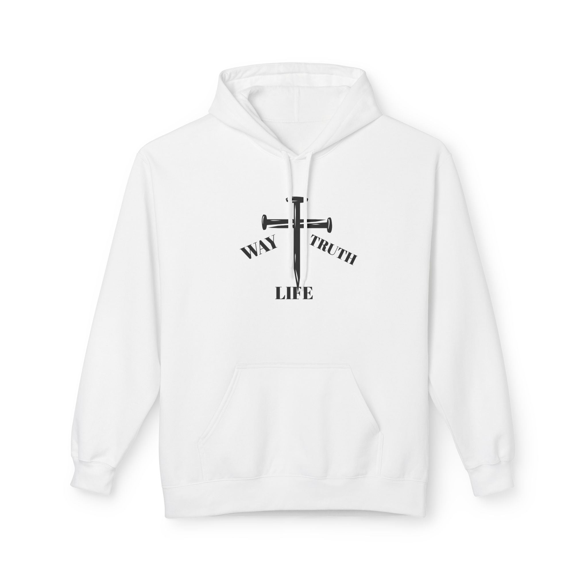 Way Truth Life Inspirational Fleece Hoodie, Motivational Sweatshirt, Unisex Hoodie for Everyday Wear, Faith-Based Gift, Casual Comfort
