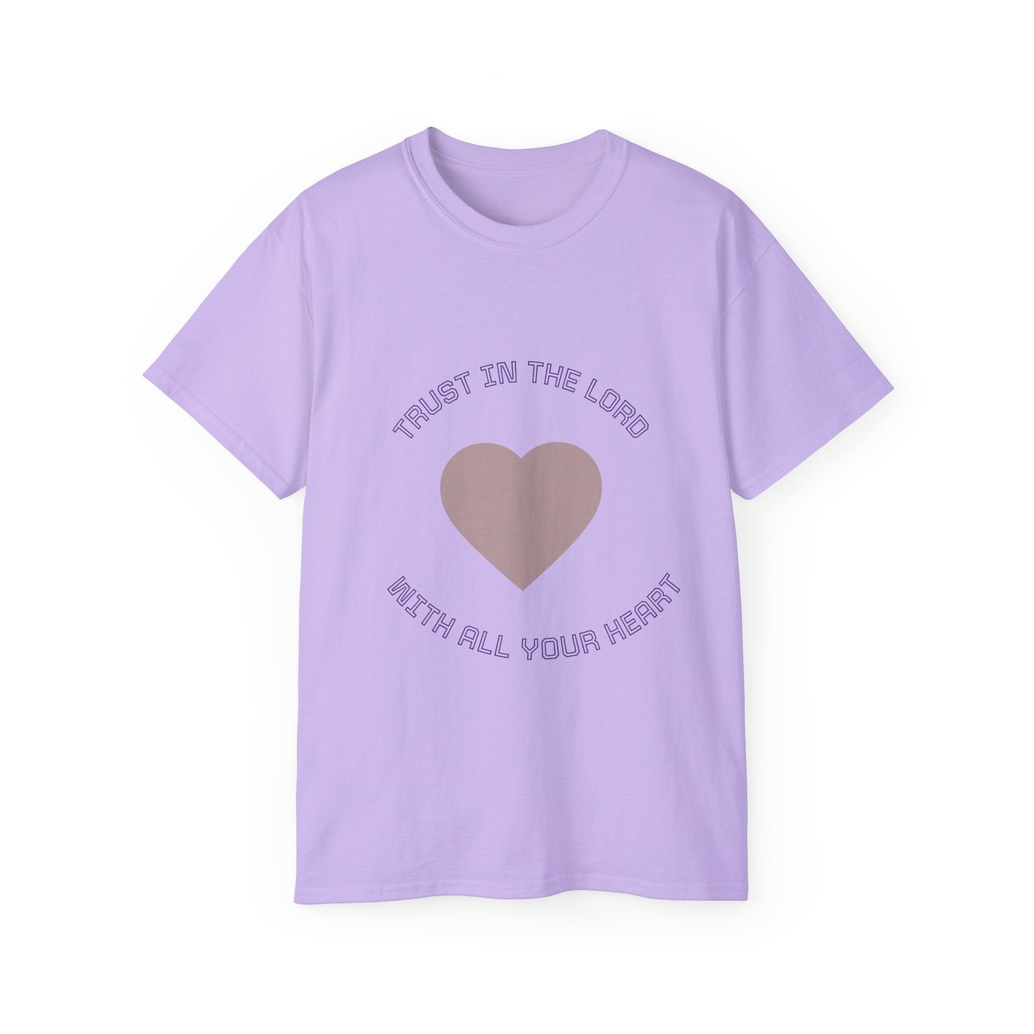 Faith-Inspired Unisex Tee, Inspirational Shirt, Religious Gift, Trust in the Lord T-Shirt, Heart Design, Christian Apparel