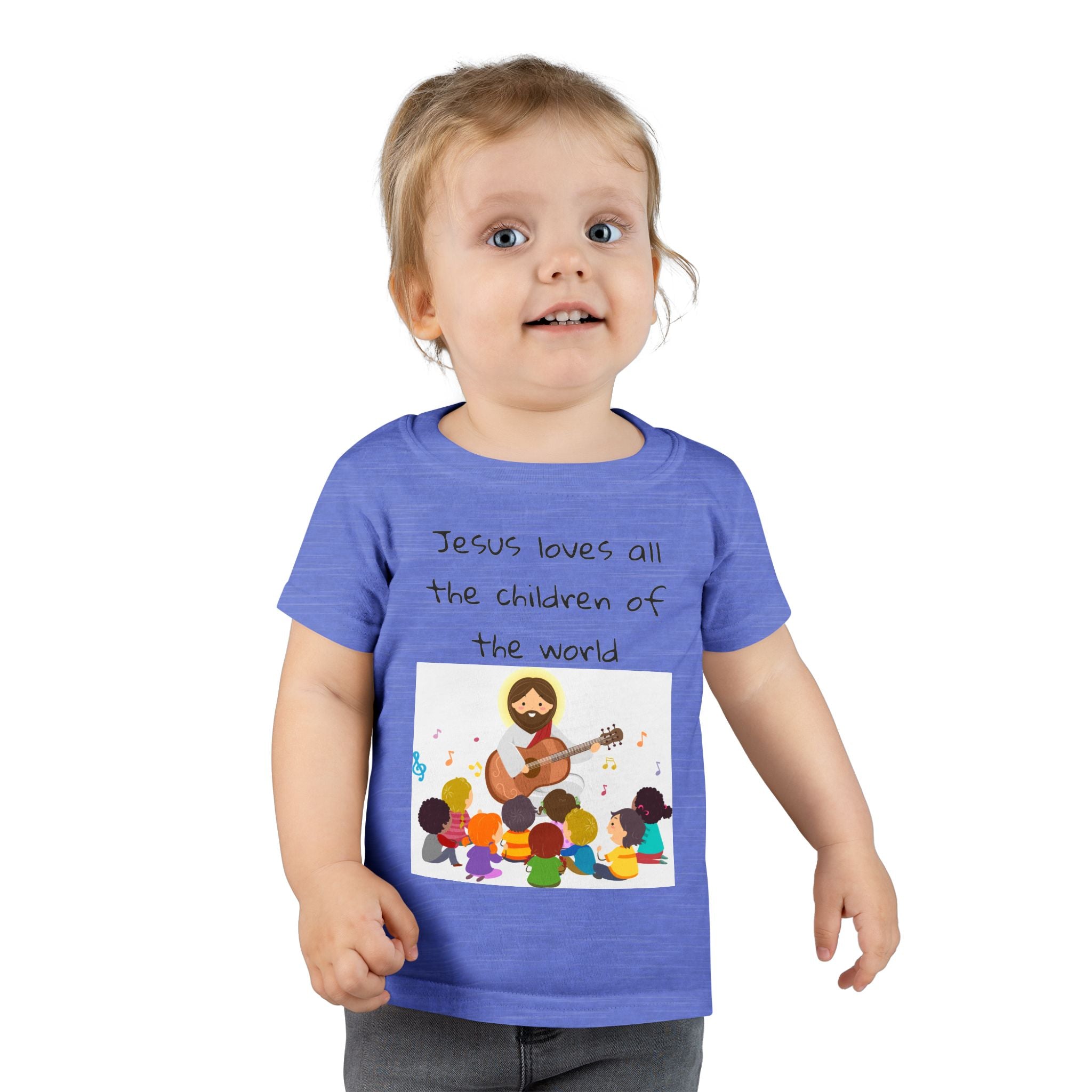 Jesus Loves All Children Toddler T-Shirt, Cute Kids Tee, Religious Gift, Christian Apparel, Baby Shower Gift, Faith-Based Toddler Top