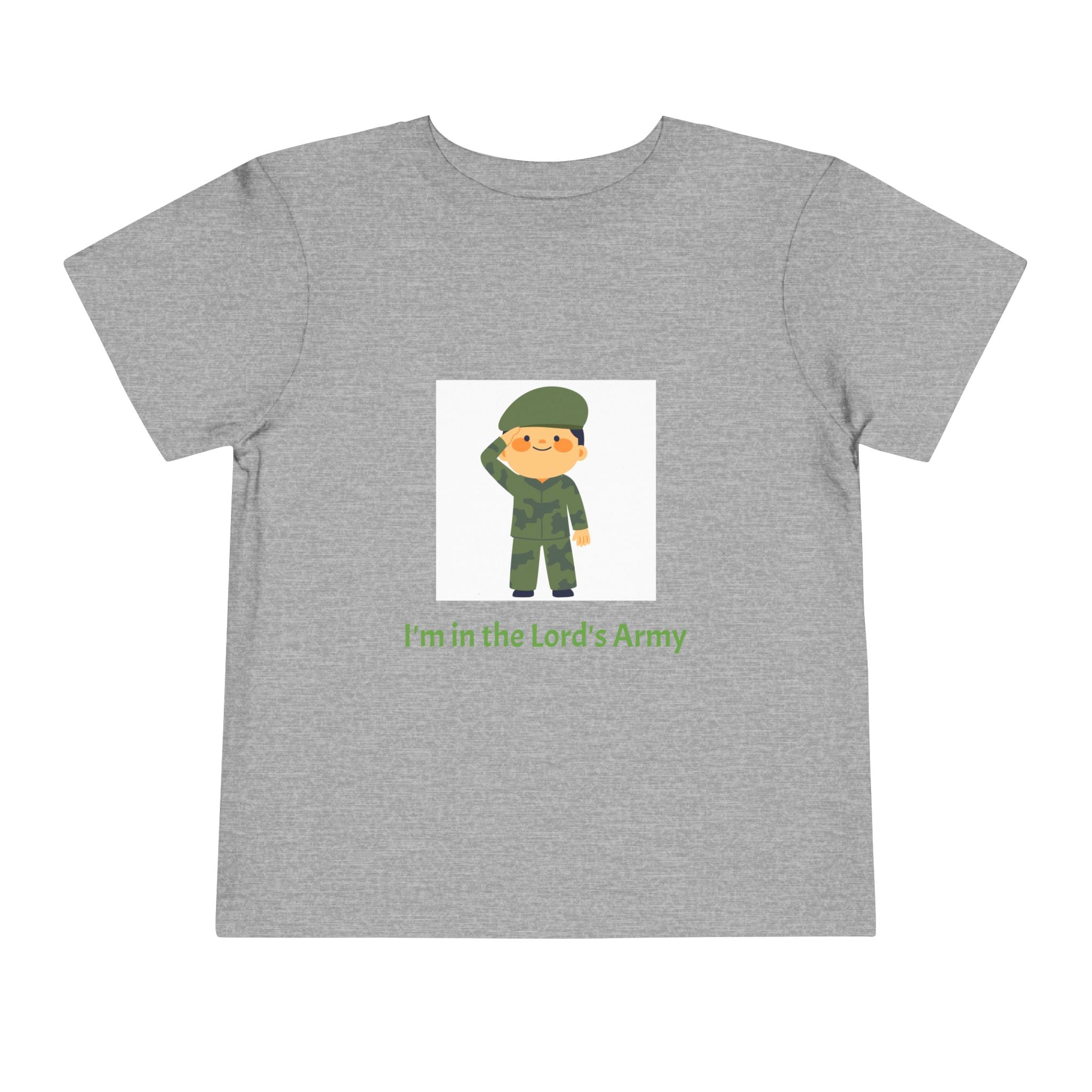 Cute Toddler Army Tee, Kids Faith Shirt, Church Outfit, Military Print, Gift for Boys, Religious Apparel