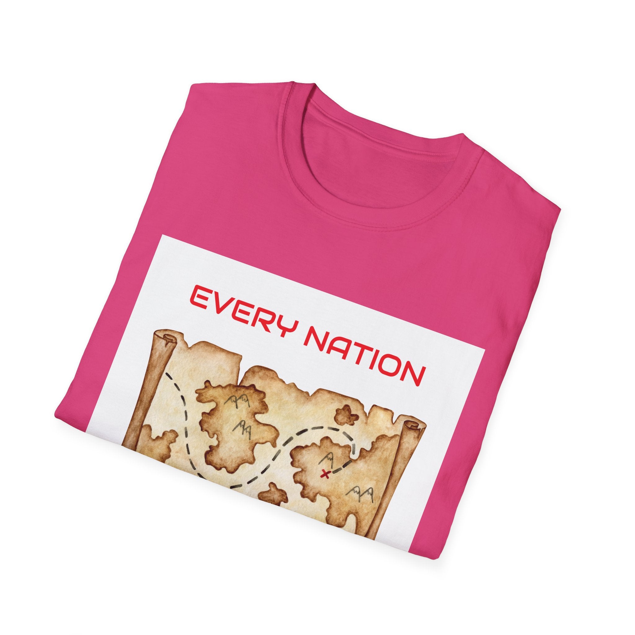 Every Nation Unisex Softstyle T-Shirt, Inspirational Tee, Faith-Based Apparel, Christian Gift, Scripture Shirt